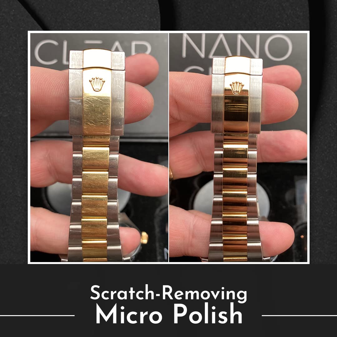 Premium Watch Cleaner & Scratch Remover Kit - 2oz Watch Polish Solution, Microfiber Cloth, Matte Sponge & Cleaning Brush - Complete Watch Maintenance & Repair Accessories for Rolex, Omega, Seiko & Luxury Watches - Perfect for Daily Cleaning, Polishing & Scratch Removal