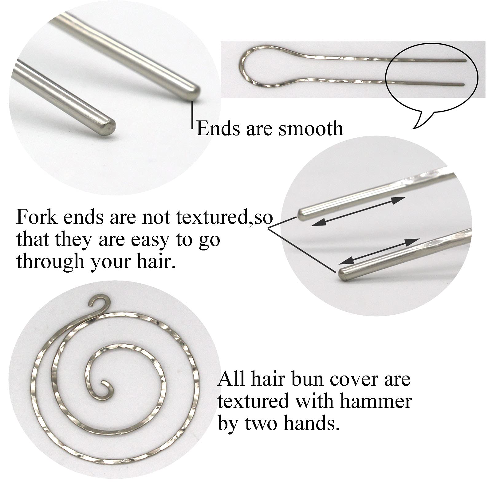Durable Metal Bun Maker & Hair Fork Set - Silver Hair Bun Cover & Clips for Women & Girls - Perfect for Thin Hair, Updos & Special Occasions - Great Christmas Gift Idea