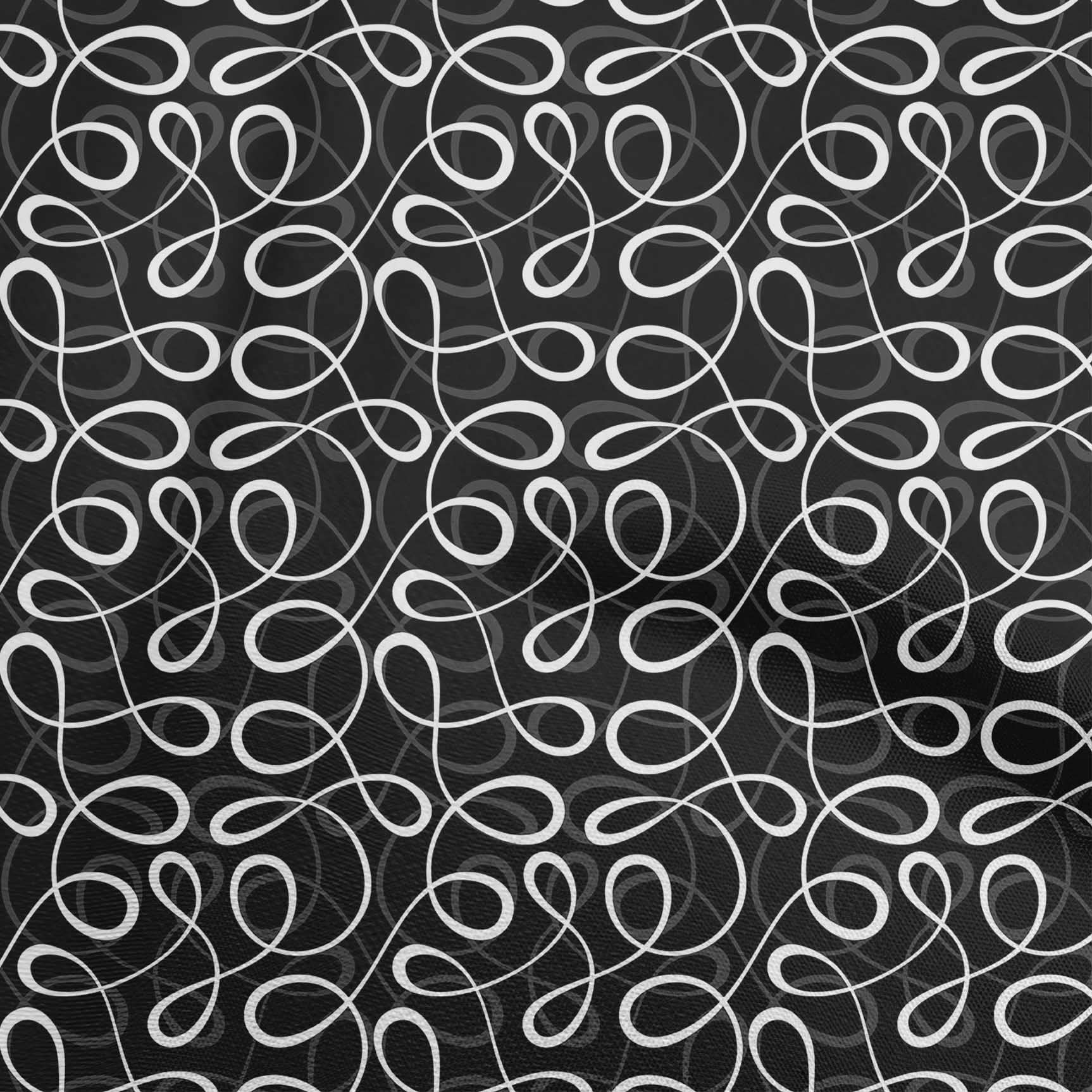oneOone Polyester Spandex Black Abstract Print Fabric by The Yard - 56 Inch Wide Stretchy Dress Material for DIY Fashion, Home Decor & Craft Projects