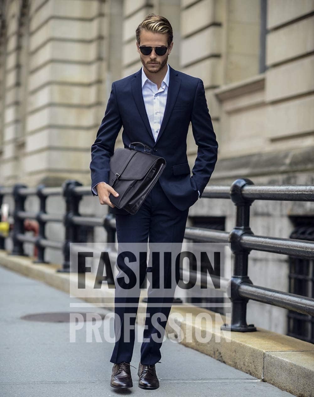 ESTARER Genuine Leather Messenger Bag for Men - 17.3 Inch Laptop Briefcase, Professional Business Shoulder Bag for Office, Work & Travel - Durable Leather Satchel for MacBook, Documents & Accessories (Black) - Perfect for Business Meetings, Daily Commute & Business Trips
