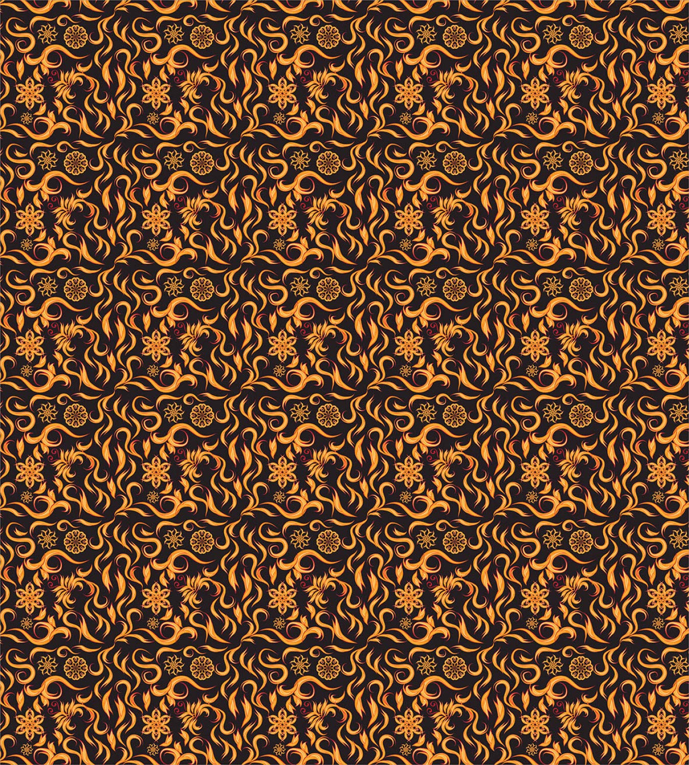 Ambesonne Abstract Duvet Cover Set Queen Size - Modern Magic Swirl Pattern 3-Piece Bedding with 2 Pillow Shams, Black Marigold Design for Contemporary Home Decor | Perfect for Master Bedroom, Guest Room & Airbnb Styling