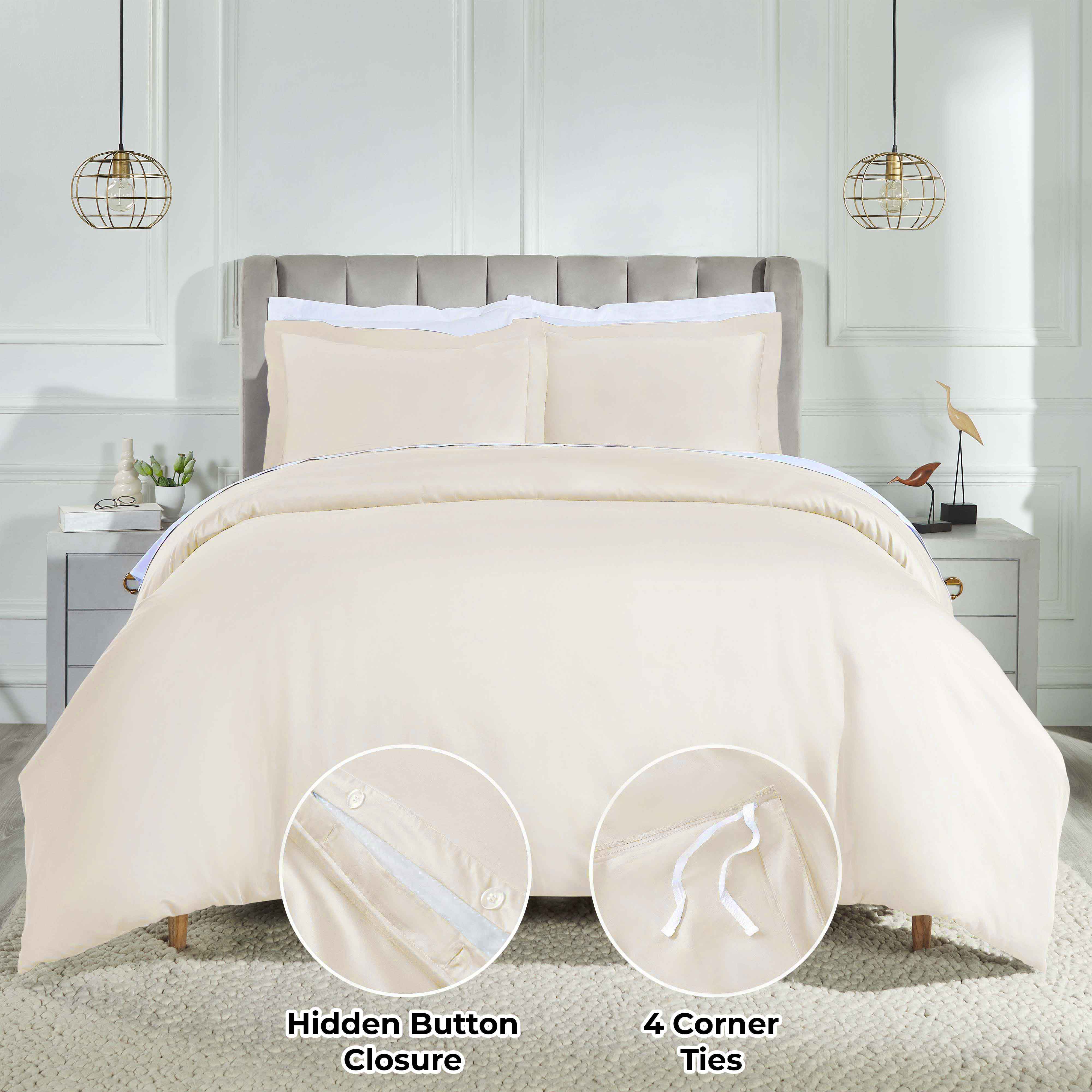Luxury 850 Thread Count 100% Cotton Duvet Cover Set - King Size, Soft & Breathable Bedding for Hotel-Like Comfort - Perfect for Master Bedrooms, Guest Rooms & Airbnb Stays