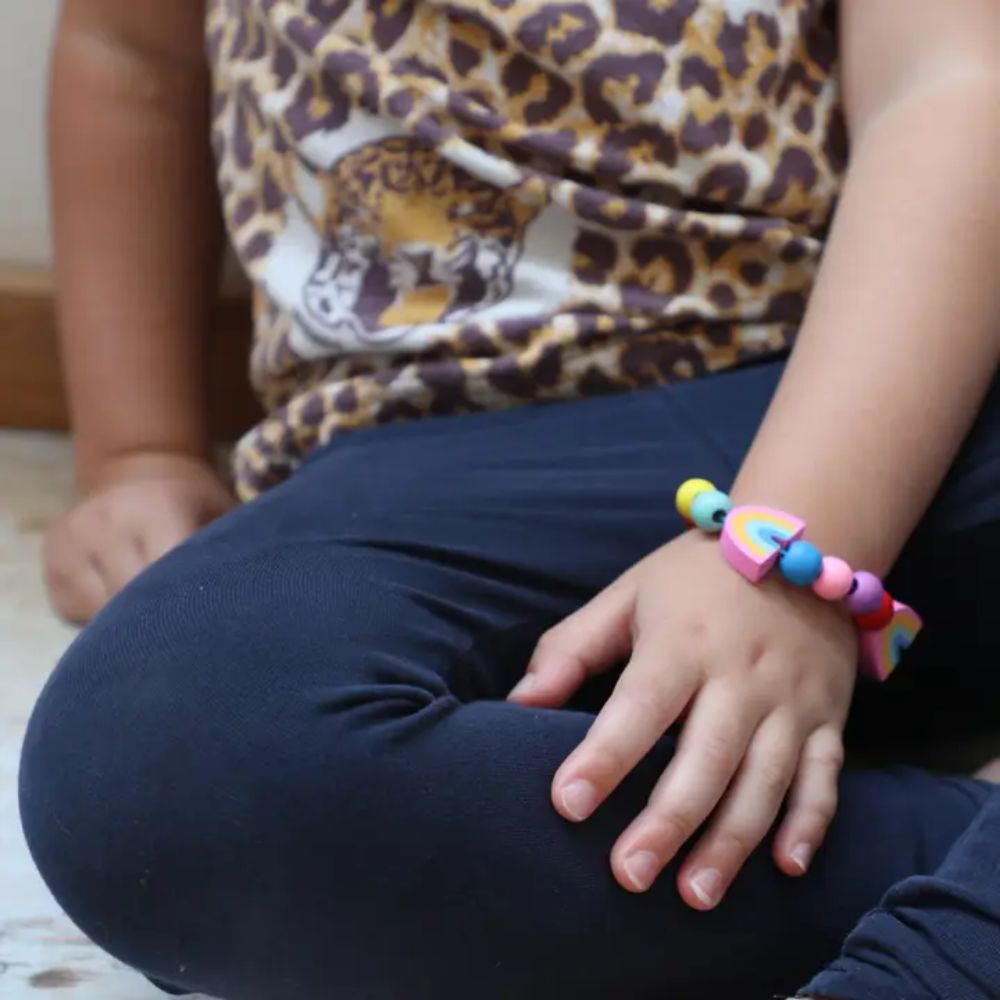 DIY Rainbow Cotton Bracelet Making Kit for Kids & Adults - Fun & Creative Craft Activity for Parties, Gifts & Relaxation