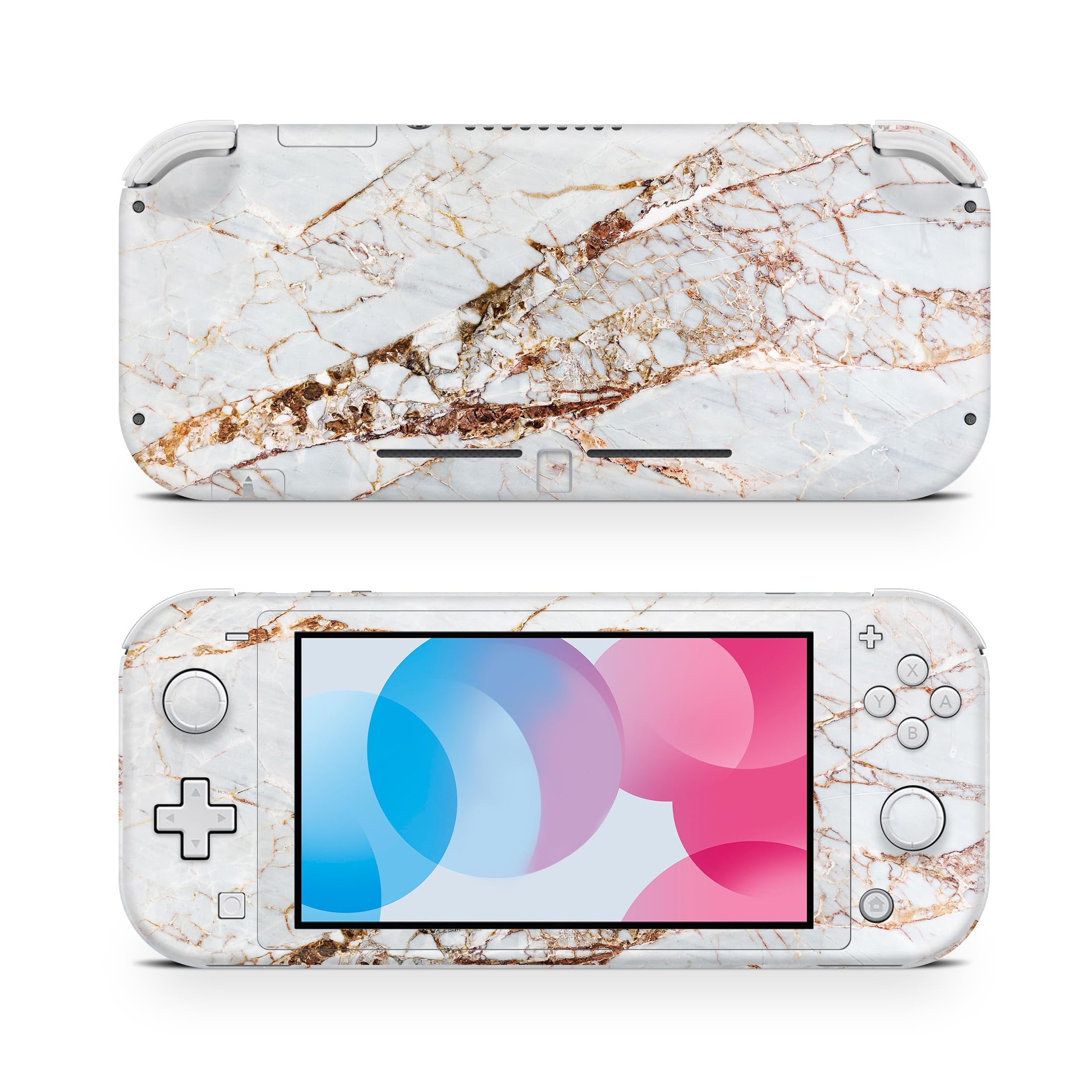 ZOOMHITSKINS Nintendo Switch Lite Skin - Marble Porcelain Copper Grey Vinyl Cover | 3M Premium Quality, Durable & Perfect Fit | Easy to Install Accessories | Made in USA | Great for Gaming Protection & Personalization