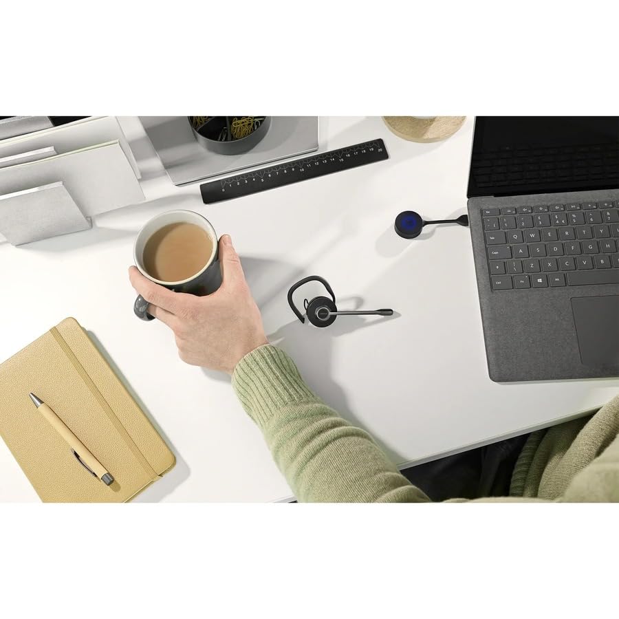 Jabra Engage 55 Convertible Wireless Headset with Ear Hook, Headband & Neckband | Noise-Canceling Microphone | MS Teams Certified | USB-C DECT Adapter | Compatible with All Platforms | Black - Perfect for Remote Work, Call Centers & Office Professionals