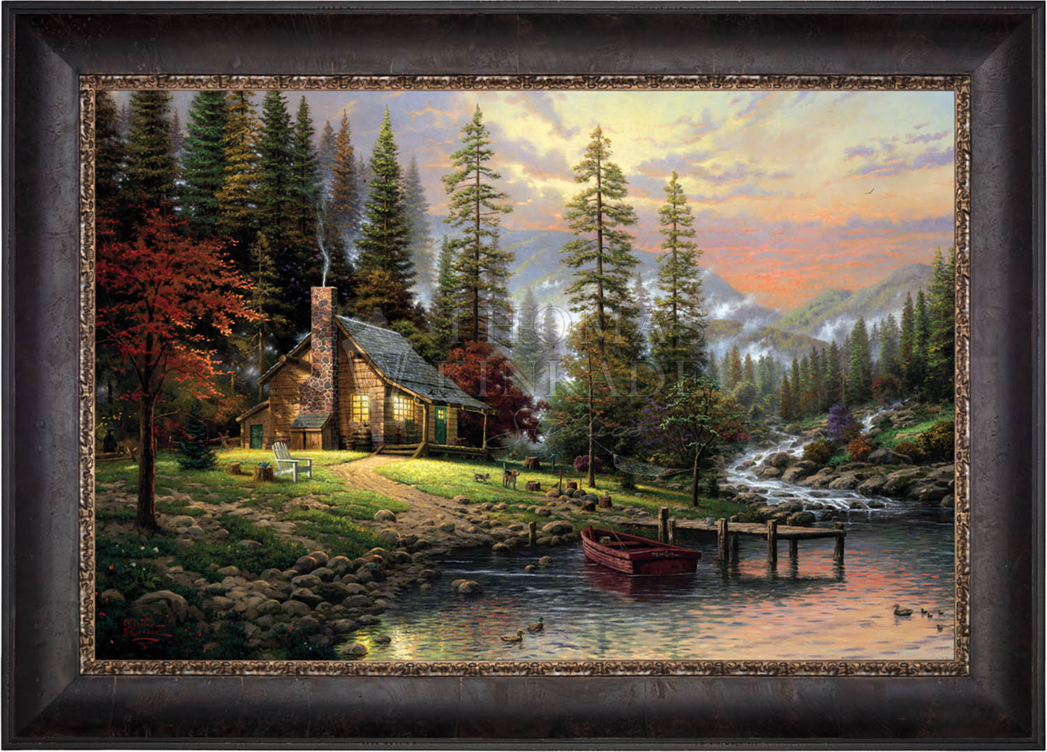 Limited Edition Canvas Wall Art - A Peaceful Retreat Landscape Painting for Home & Office Decor | Perfect for Living Room, Bedroom, or Meditation Space