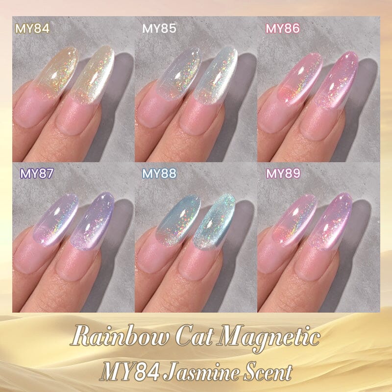 Magnetic Gel Nail Polish - Water Light Cat MY84 Jasmine Scented 10ml UV LED Soak Off Nail Art Polish for Salon & Home Manicure