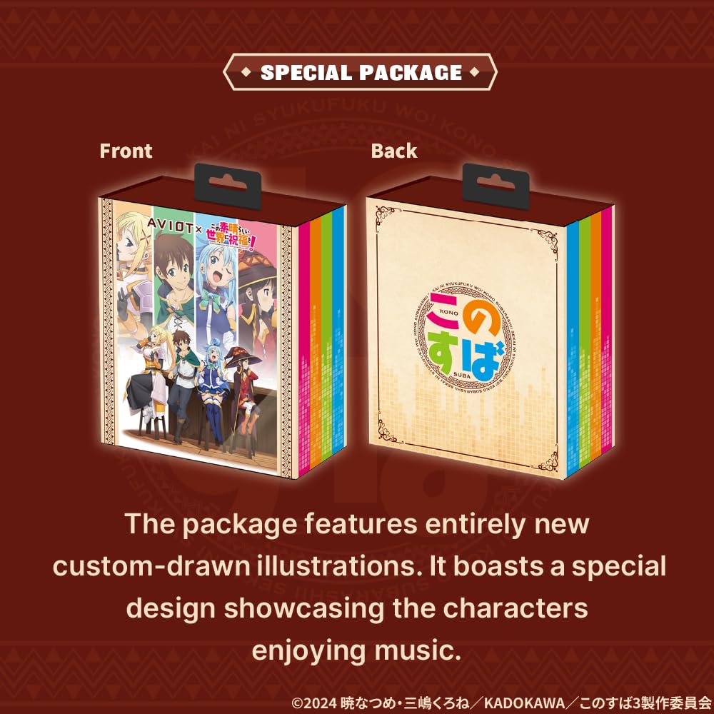 AVIOT KonoSuba Wireless Earbuds TE-D01v-KSB - Official Licensed Anime Earbuds with Noise Cancelling, Japanese Voice & Special Edition Design | Perfect for Anime Fans, Gaming & Commuting