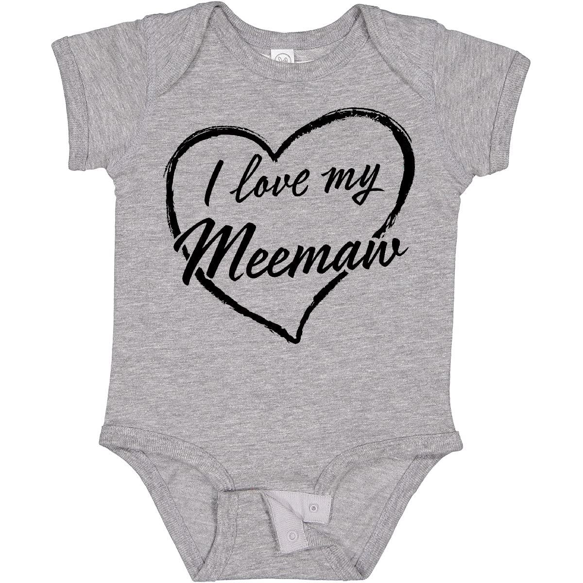 Inktastic I Love My Meemaw Black Chalk Heart Baby Bodysuit - Cute Outfit for Grandparents Day, Family Reunions & Photo Shoots