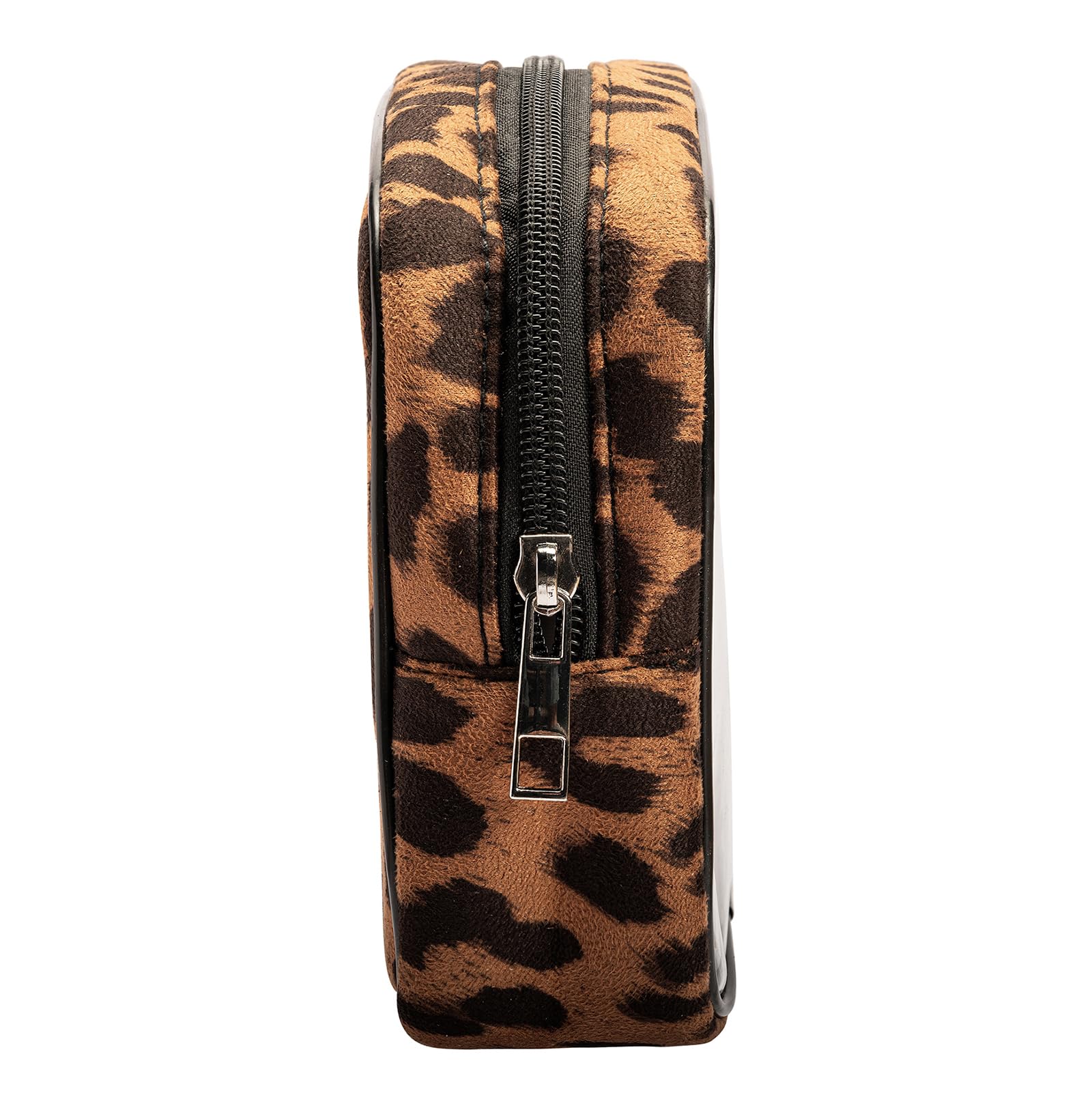 Leopard Print Clear Makeup Bag with Zipper - Transparent Travel Cosmetic Case & Toiletry Organizer for Women, Portable Waterproof Makeup Pouch for Travel, Gym, Beach Essentials (Brown) - Perfect for Carry-on Luggage & Daily Use