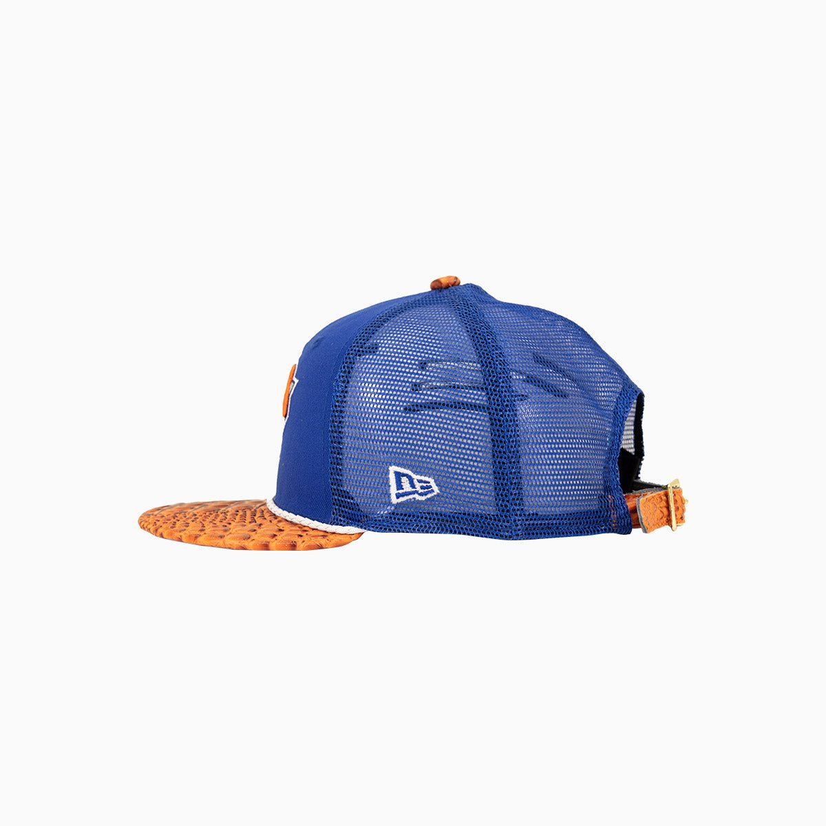 Breyer's Buck 50 New York Knicks Trucker Hat with Leather Visor - Stylish NBA Fan Cap for Men & Women - Perfect for Basketball Games, Streetwear Fashion, and Casual Outings