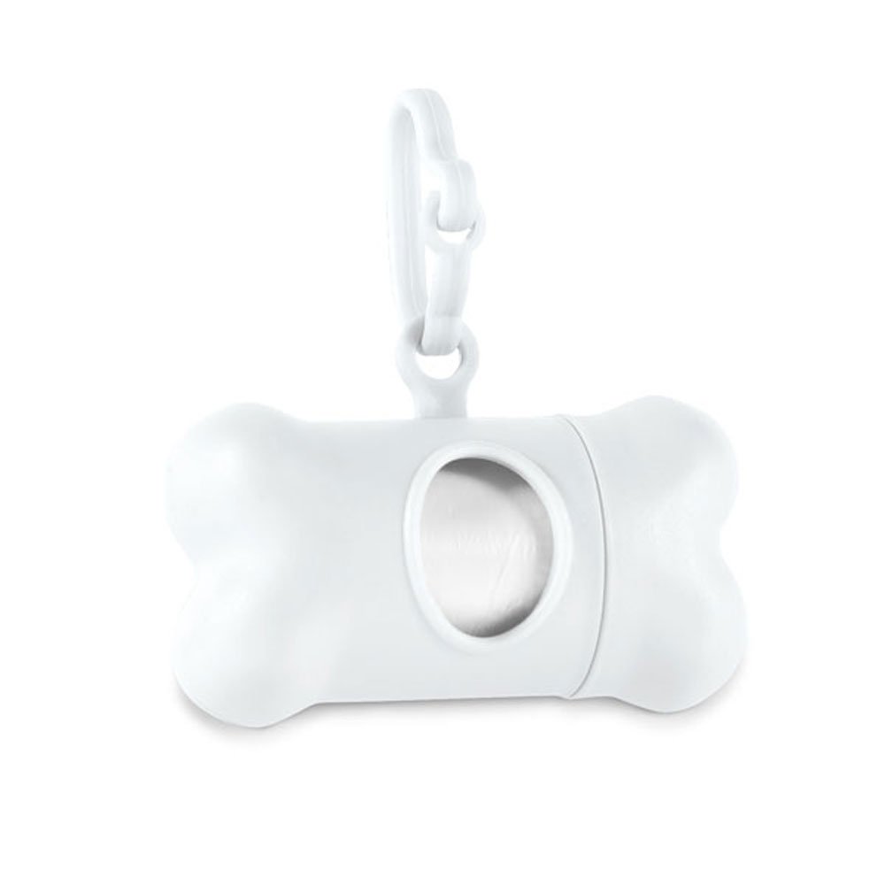 eBuyGB White Plastic Bone-Shaped Pet Waste Bag Holder & Dispenser - Perfect for Dog Walks, Park Visits, and Outdoor Adventures