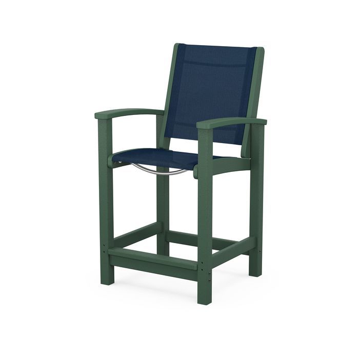 POLYWOOD Coastal Counter Chair - Durable Outdoor Bar Stool for Patio, Deck & Poolside - Weather-Resistant & Low Maintenance