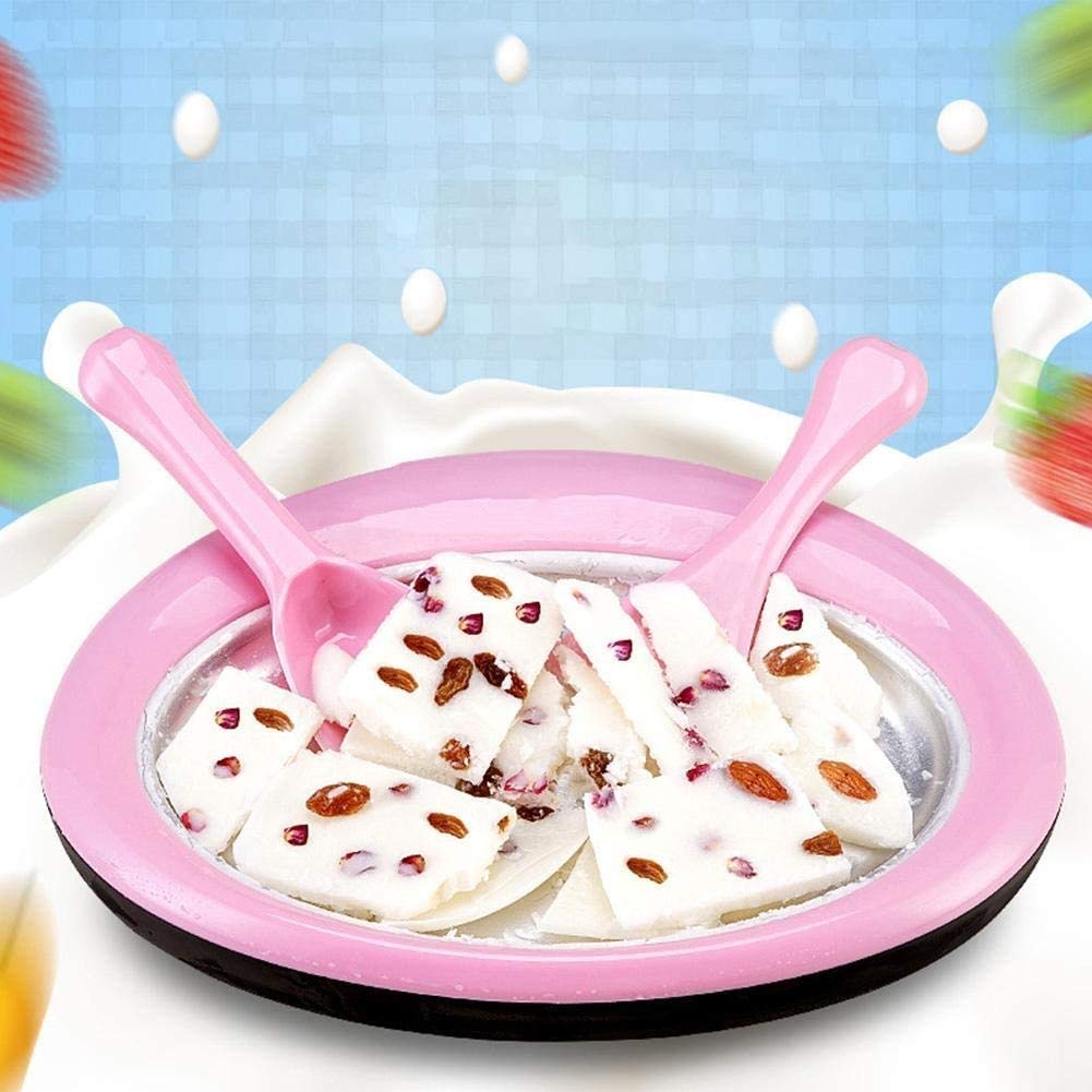Pink Ice Cream Roll Maker Machine - DIY Rolled Ice Cream & Frozen Yogurt Maker with Non-Stick Plate - Perfect for Parties, Dessert Shops & Home Use