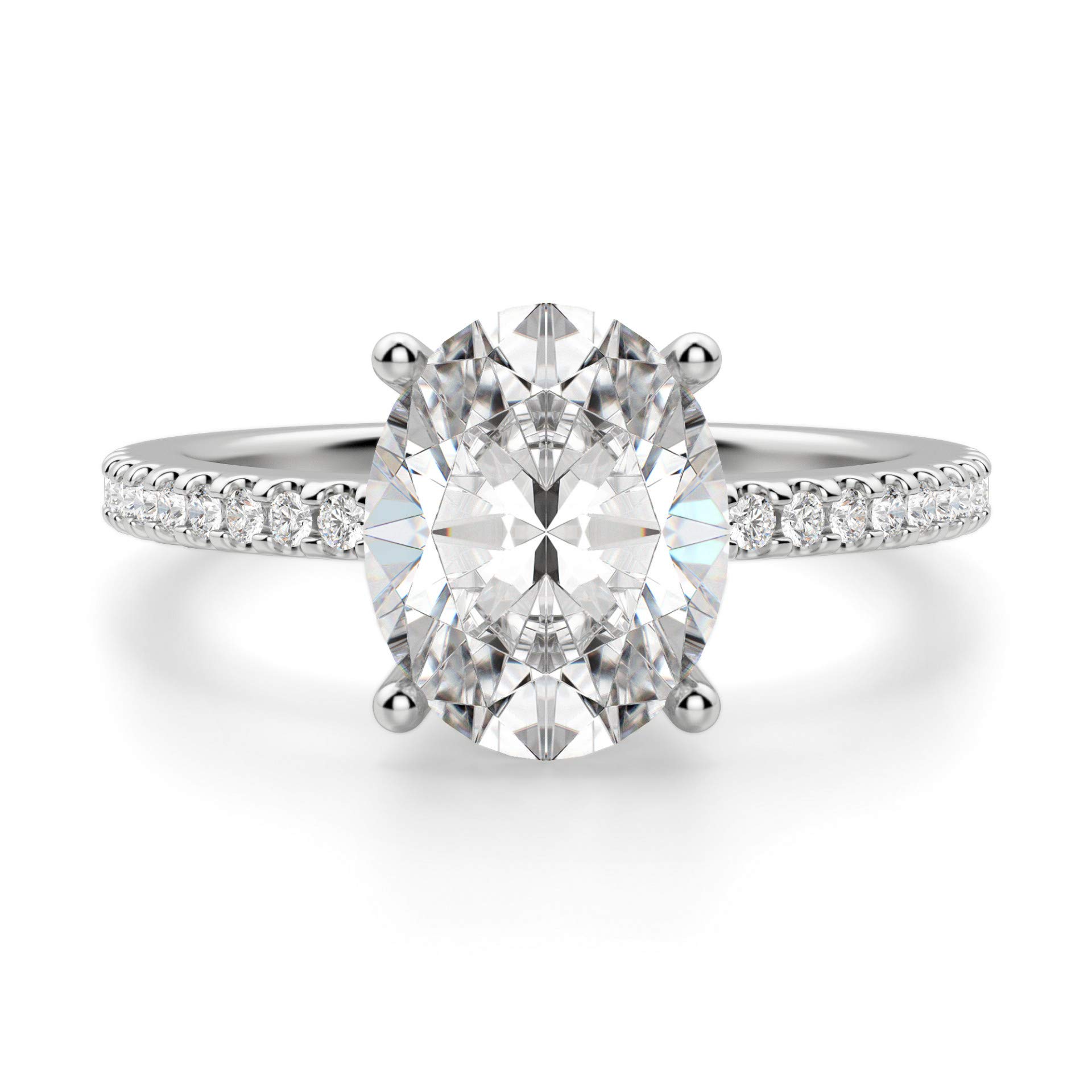 4 CT Oval Moissanite Engagement Ring Wedding Bridal Set - Diamond Solitaire Halo Ring with Vintage Antique Silver Setting - Perfect for Proposals, Anniversaries & Special Occasions