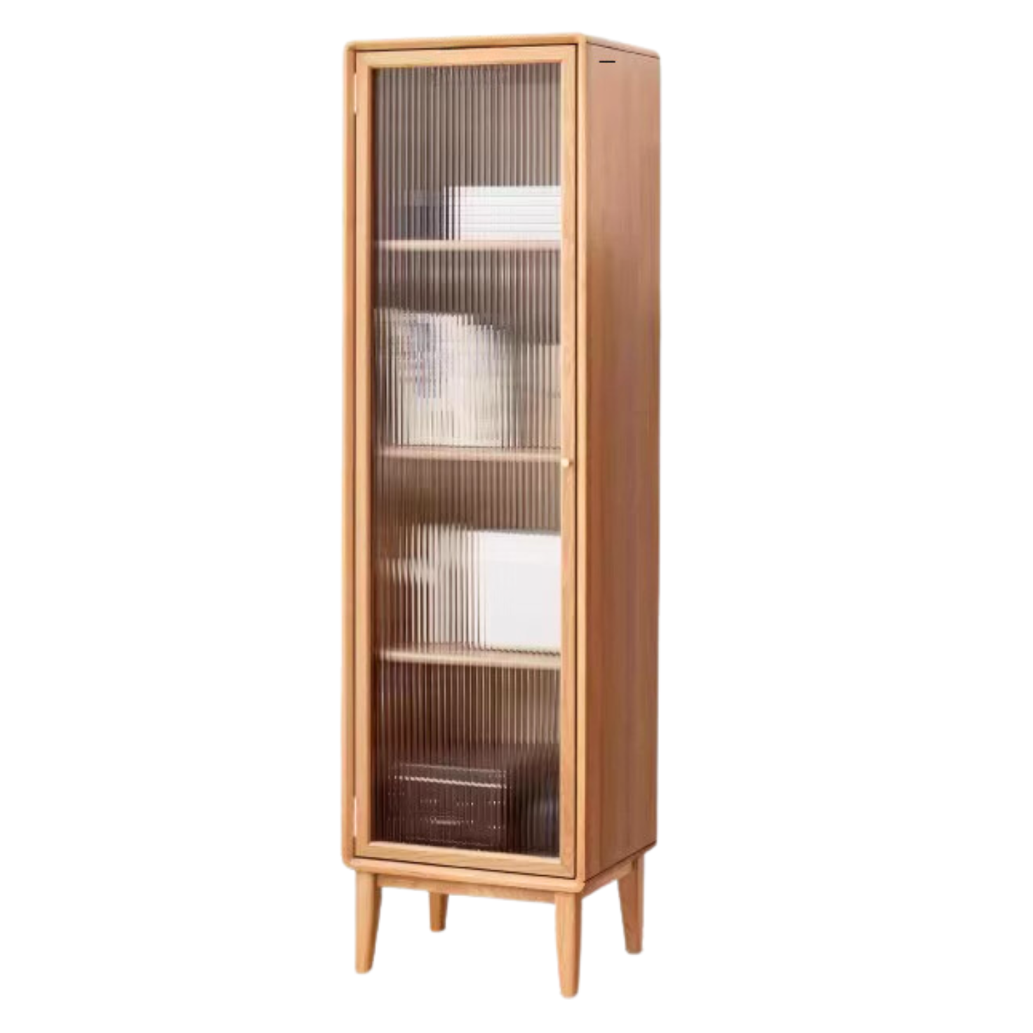 Solid Oak Wood Side Cabinet - Small Bookcase with Adjustable Shelves for Living Room, Bedroom, or Office Storage | Rustic Home Decor Furniture