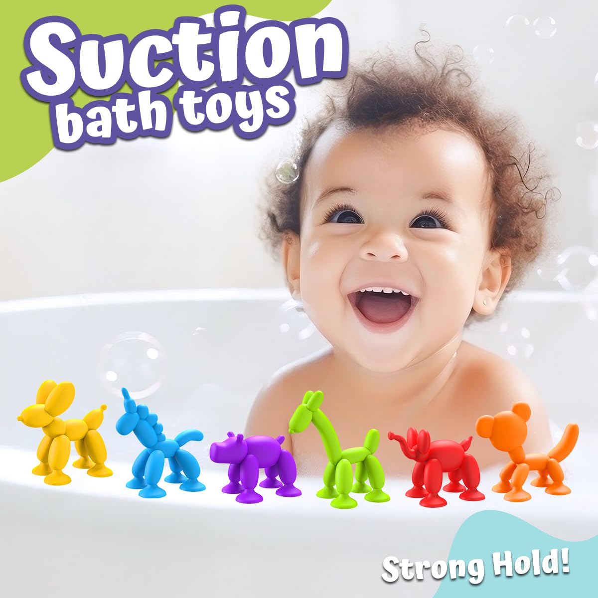 Best Suction Cup Bath Toys for Kids Ages 3-8 - 6PCS Sensory Window Toys for Toddlers | Fun Travel & Bathtime Play | Perfect Birthday & Christmas Gifts for Boys & Girls (Blue)