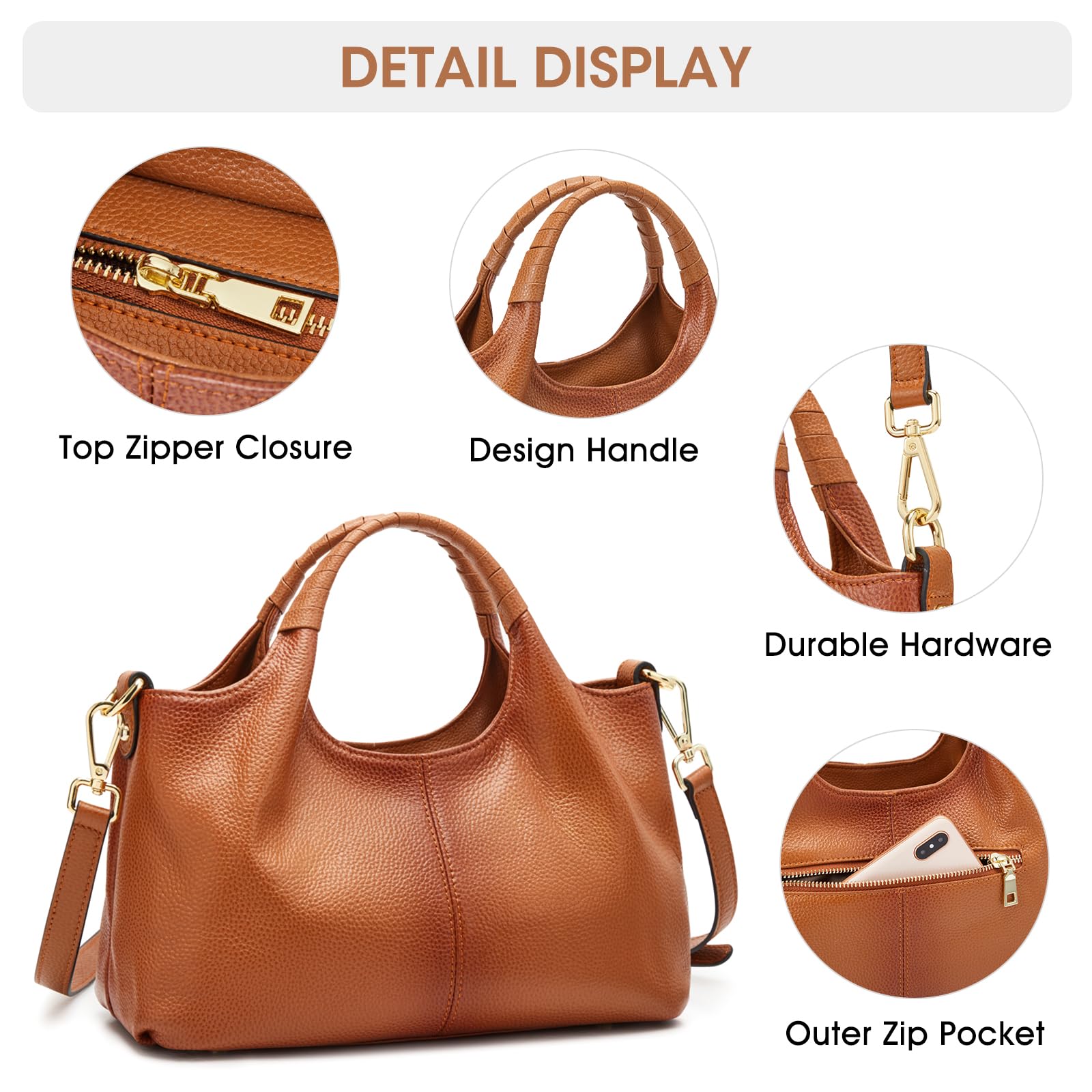 Trendy Women's Leather Purses & Handbags - Crossbody Shoulder Bags & Small Top Handle Satchel - Fashionable Accessories for Work, Travel & Everyday Use