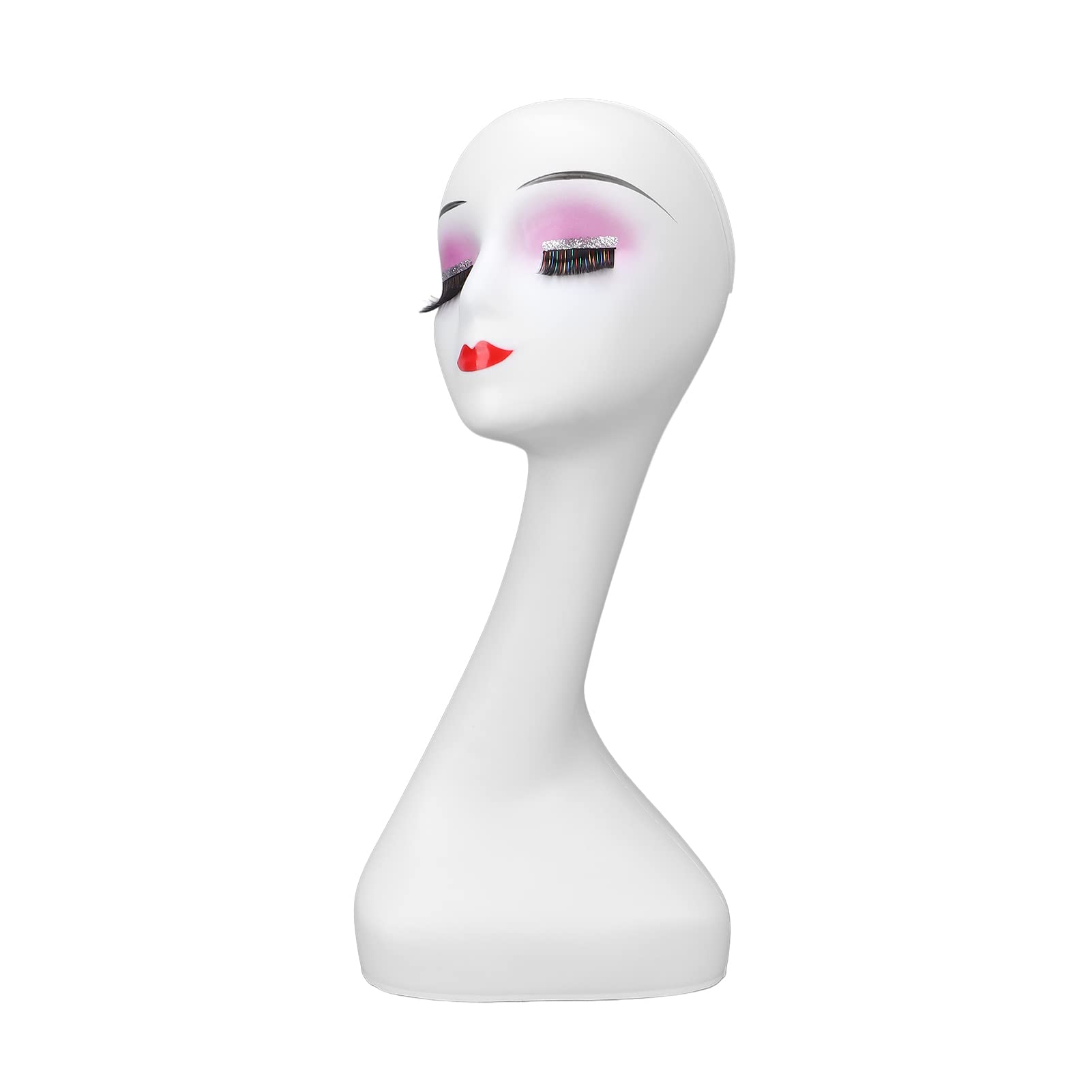 Stylish Female Mannequin Head with Glasses - 50cm/19.7in Stable Salon Display Head for Wig Styling, Hat Display & Makeup Practice - Perfect for Hairdressers, Beauty Schools & Retail Stores