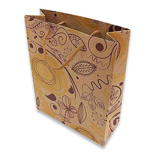 Brown and Yellow Floral design on Kraft paper