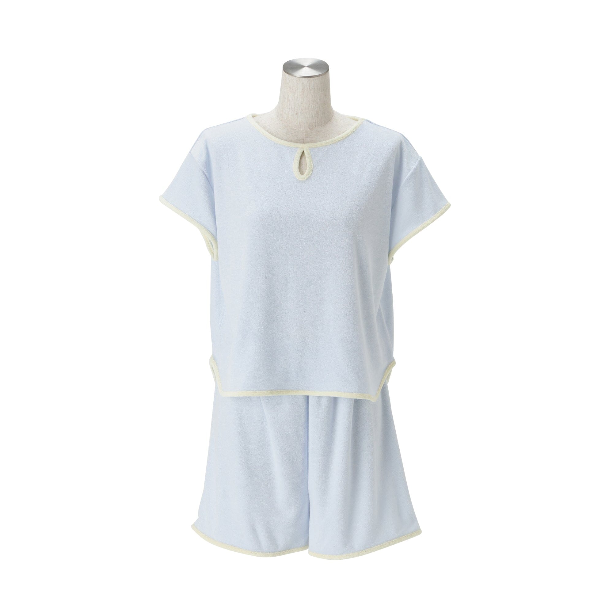 Cool Touch Pile Pajamas for Women - Soft Light Blue Sleepwear Set for Winter | Cozy Lounge & Sleepwear for Cold Nights