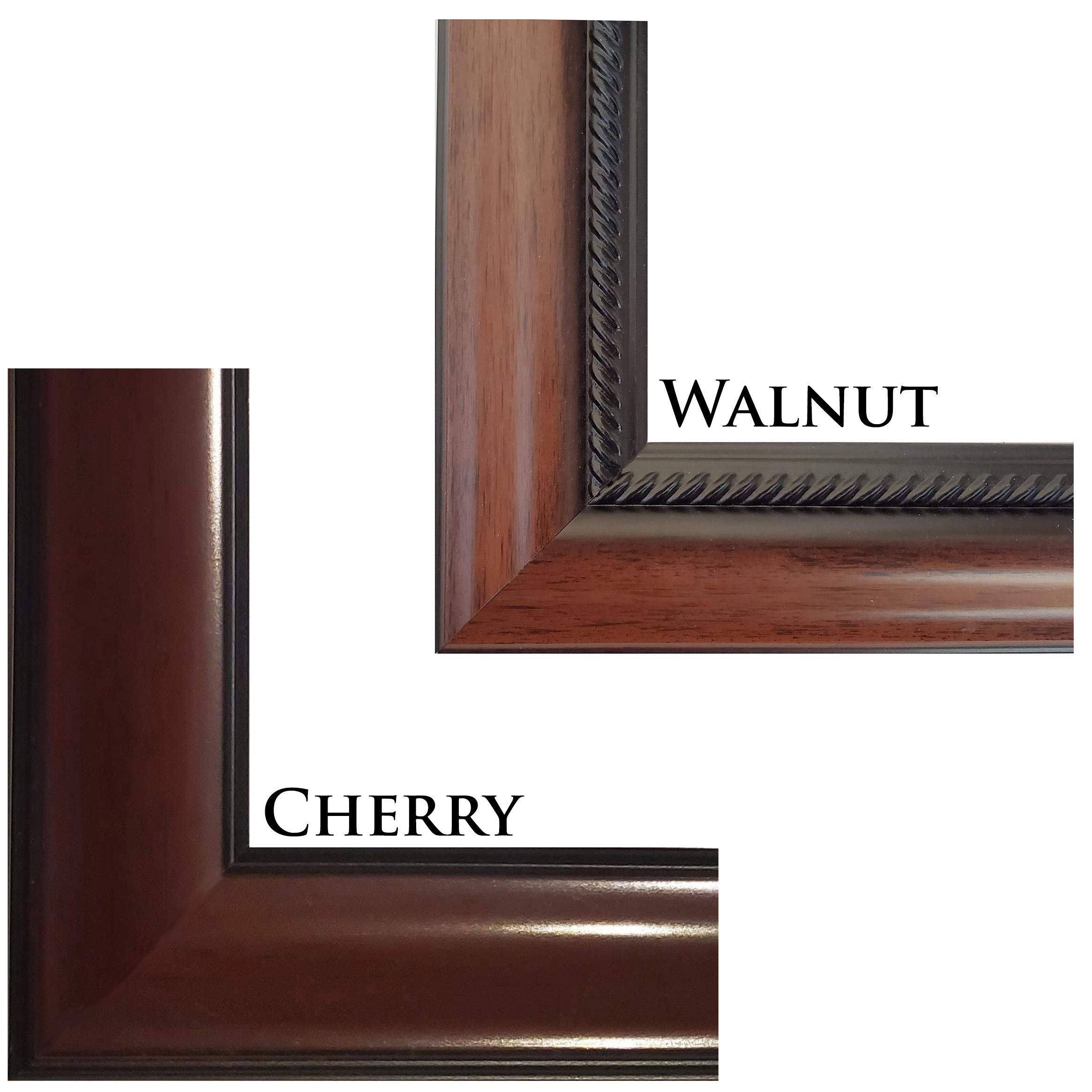 Premium Pitt Diploma Frame with Photo - Cherry & Walnut Wood Display for Graduation Certificates - Perfect for Wall Mounting in Offices, Study Rooms or Home Decor