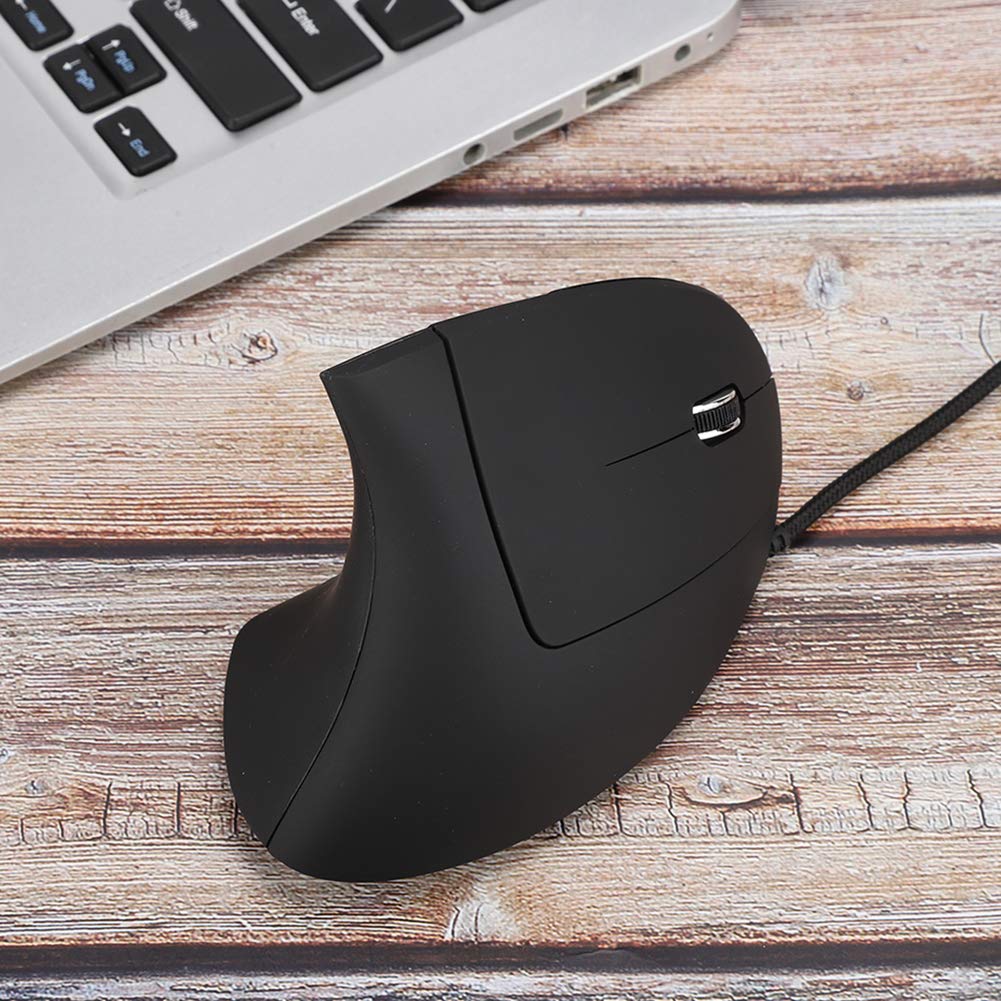 Wendry Wired Ergonomic Mouse - 3200DPI Vertical Gaming Mouse with 6D Adjustable Design & LED Backlight - Comfortable Optical Mouse for PC, Laptop, Office & Gaming (Black) | Perfect for Long Work Sessions & Competitive Gaming