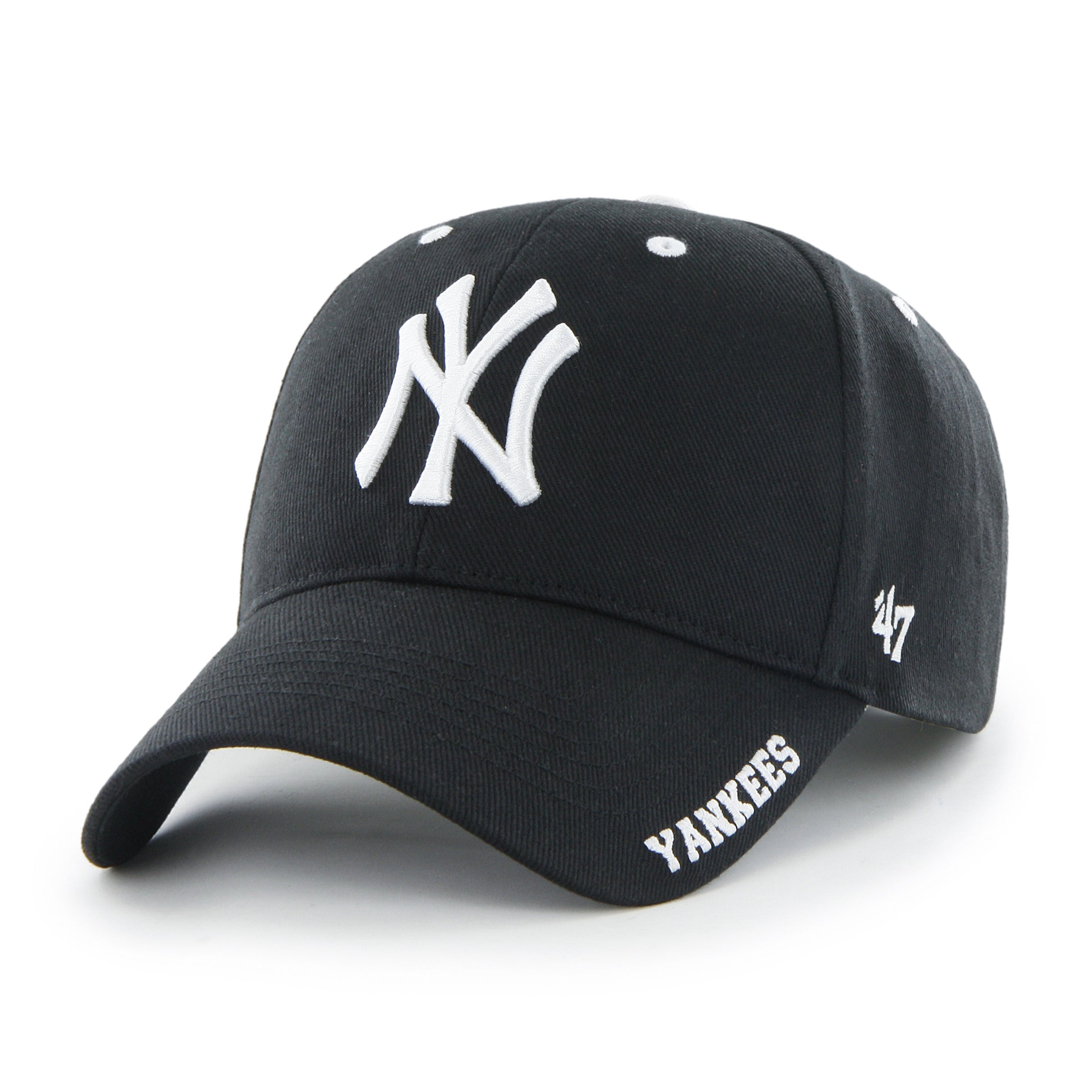 47 Brand New York Yankees Frost MVP Adjustable Baseball Cap - Black | Stylish & Comfortable for Sports, Casual Wear & Fan Gear