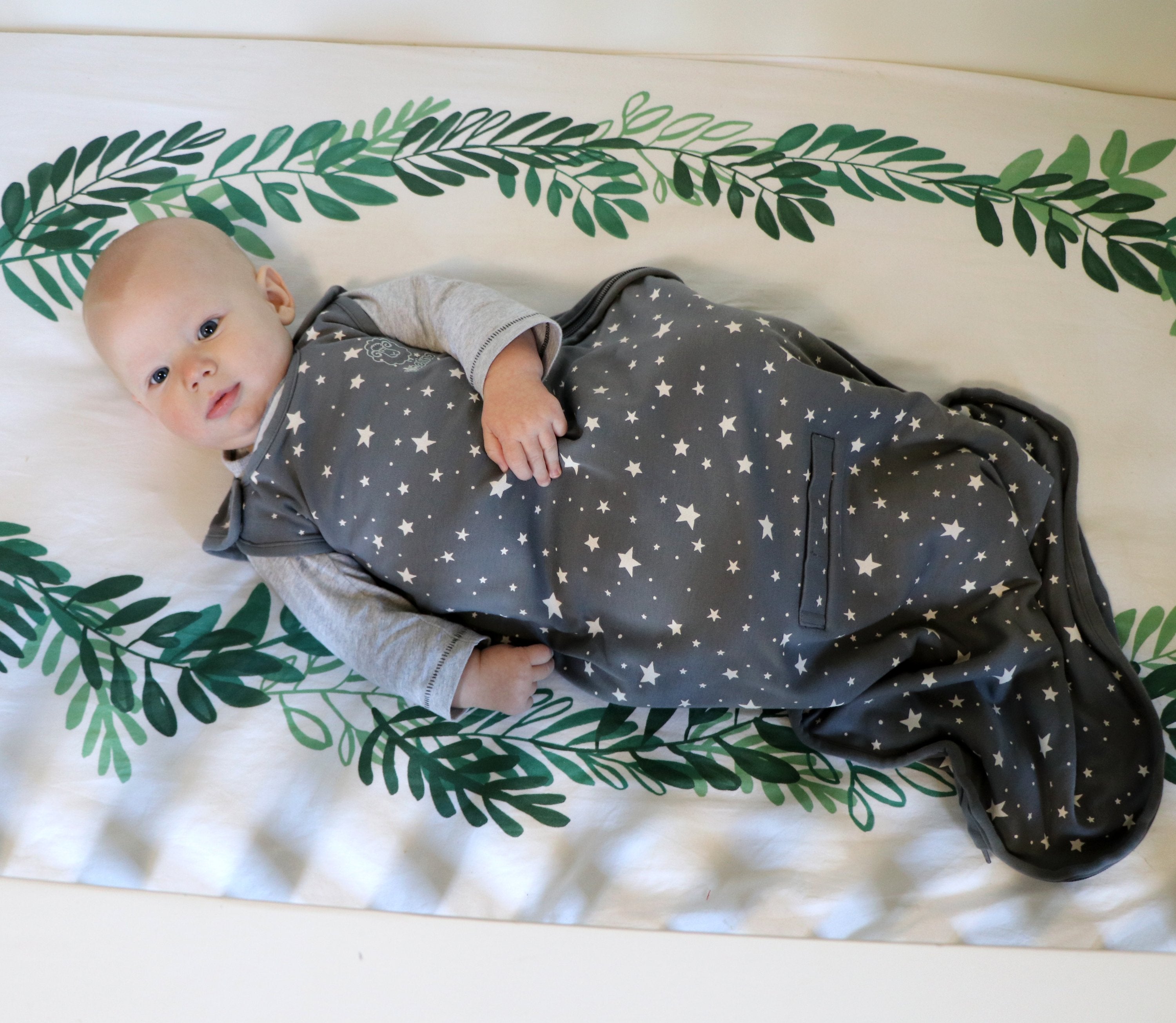 4 Season Baby Sleep Bag - Merino Wool & Organic Cotton for Infants 2 Months to 2 Years - Star Gray - Perfect for Nursery, Daycare & Travel