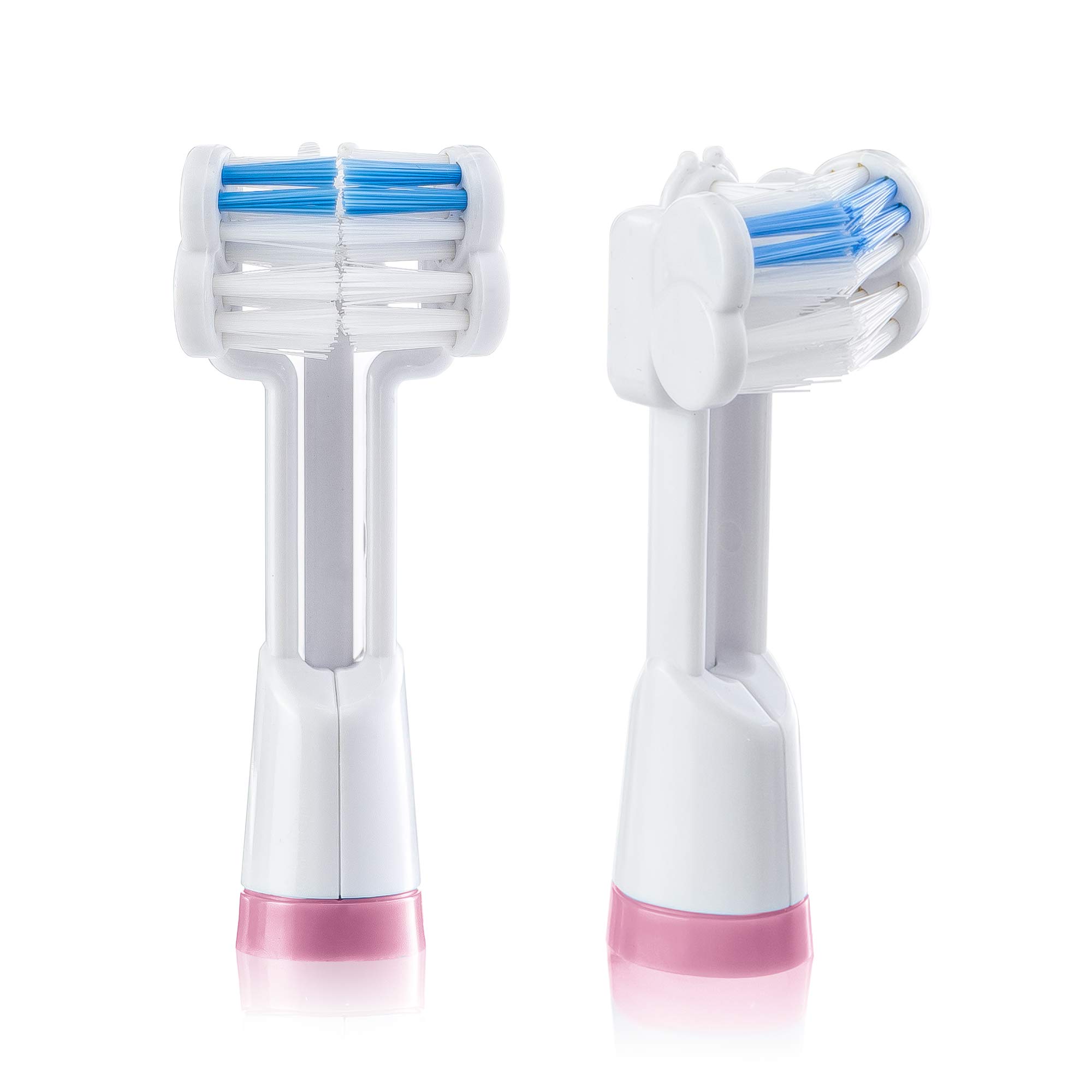 Triple Bristle Replacement Brush Heads 2 Pack (Pink) & Teeth Whitening Strips - 3 Head Design for Sonic Toothbrush | Deep Cleaning & Stain Removal for Brighter Smile | Home & Travel Dental Care