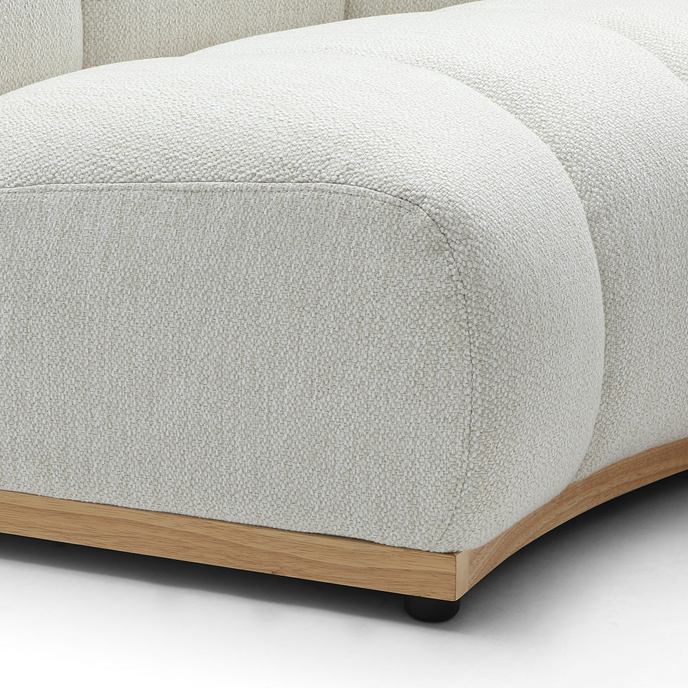 5-6 Seater Modular Sofa Set in Warm White - Modern L-Shaped Sectional Couch for Living Room, Family Room & Lounge Areas