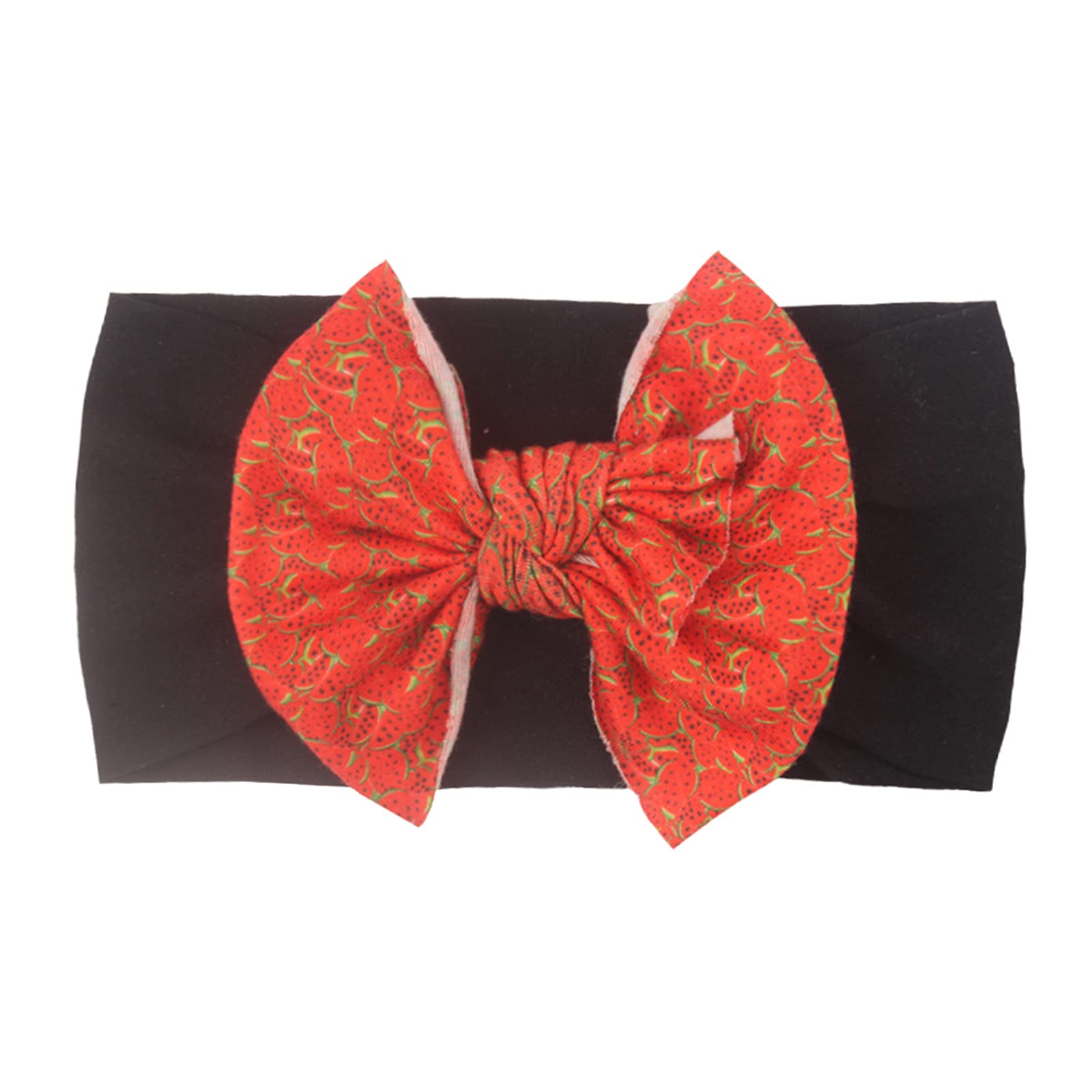 Digood 1PC Stretchy Watermelon Bow Headband for Newborn Baby Girls - Soft Infant Hair Accessories for Photos, Parties & Costume Outfits
