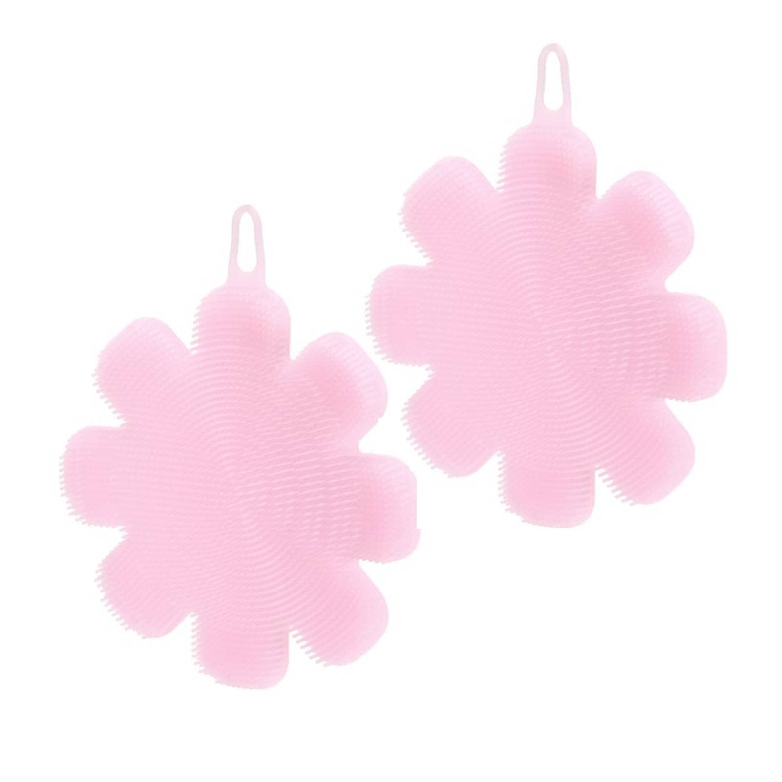 2Pcs Silicone Dish Washing Brushes - Multifunctional Flower Scrubber & Soap-Shaped Dishwashing Brush Set for Kitchen Cleaning - Perfect for Pots, Pans, Dishes & Delicate Glassware