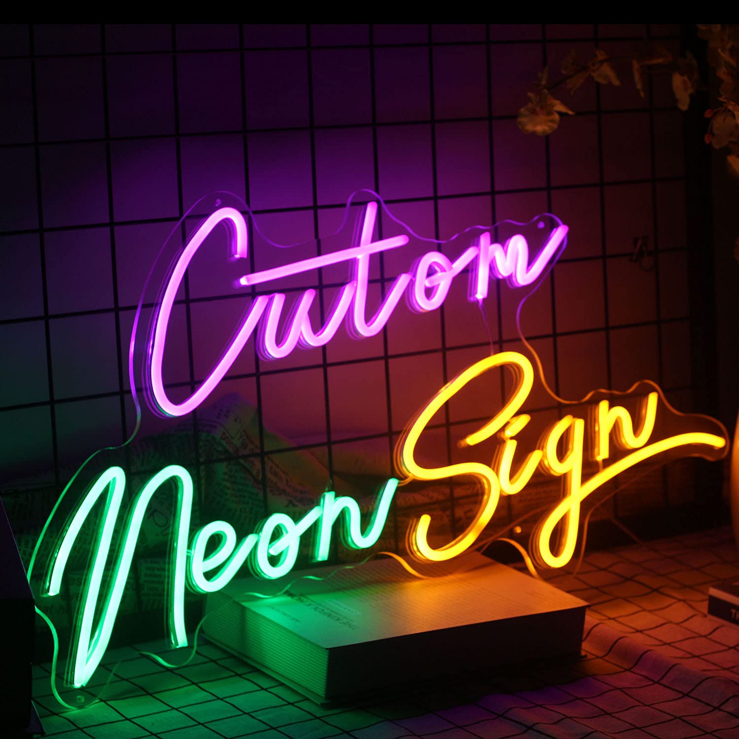 Custom Neon Signs - Personalized Wedding Name Signs with Dimmable LED Lights for Events, Bedroom, Birthday Party, Salon & Office Decor (20 Inch, 2 Line Text) - Perfect for Romantic Weddings, Home Wall Art & Business Branding