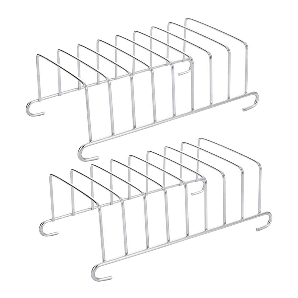Viudecce 2-Piece Toast Bread Holder with 8 Slicing Holes - Stainless Steel Bread Cooling Rack & Organizer for Kitchen Countertop - Perfect for Toasting, Serving, and Storing Bread Slices