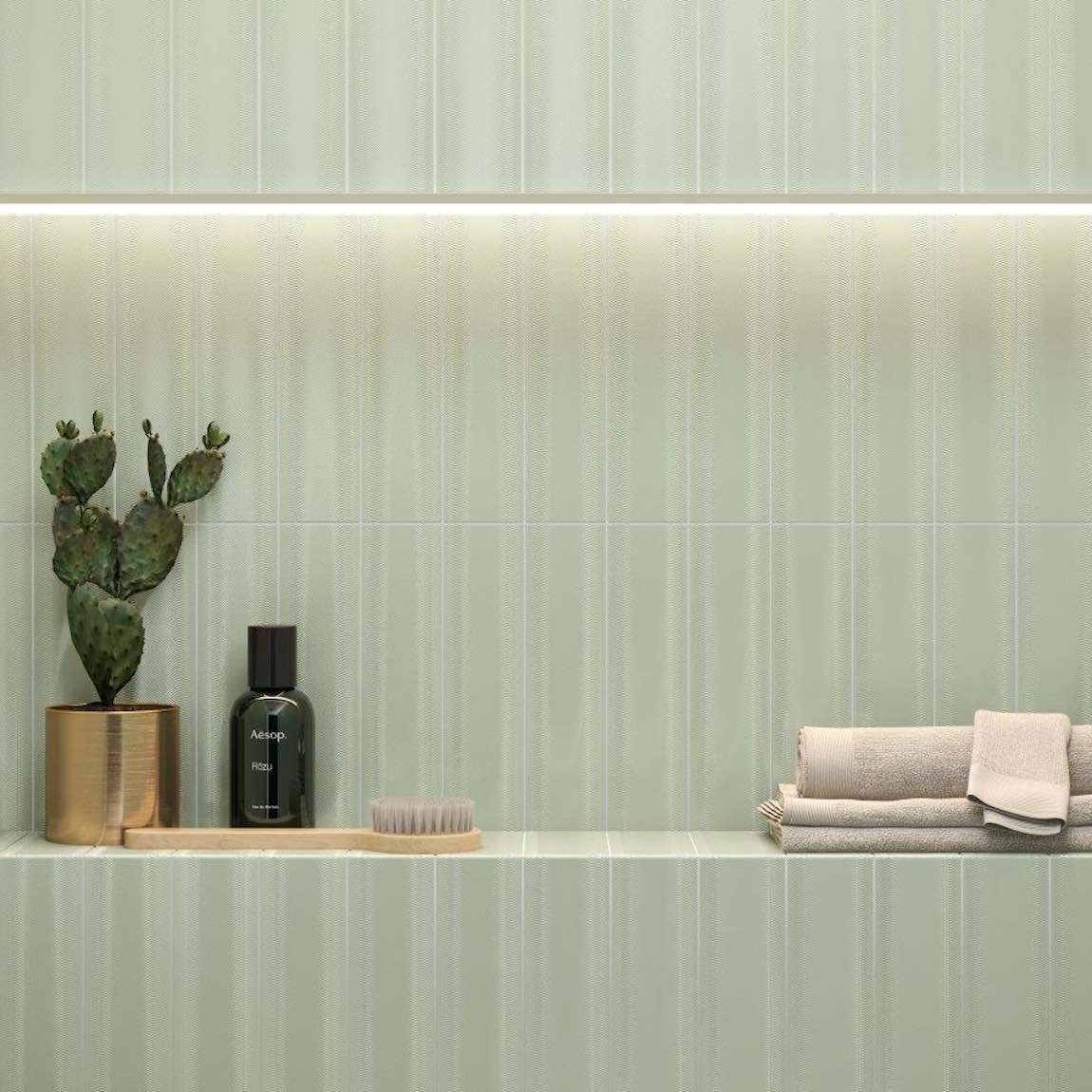 Textured 3x12 Inch Green Ceramic Subway Tile - Perfect for Kitchen Backsplash, Bathroom Walls & Modern Interior Design