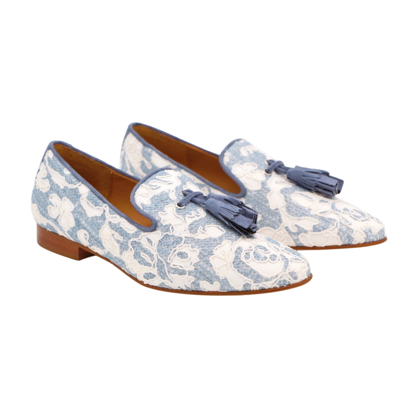 PEDRO MIRALLES Blue & White Embossed Tassel Loafers 3660 - Classic Casual & Office Shoes for Men | Perfect for Business, Weddings & Formal Events