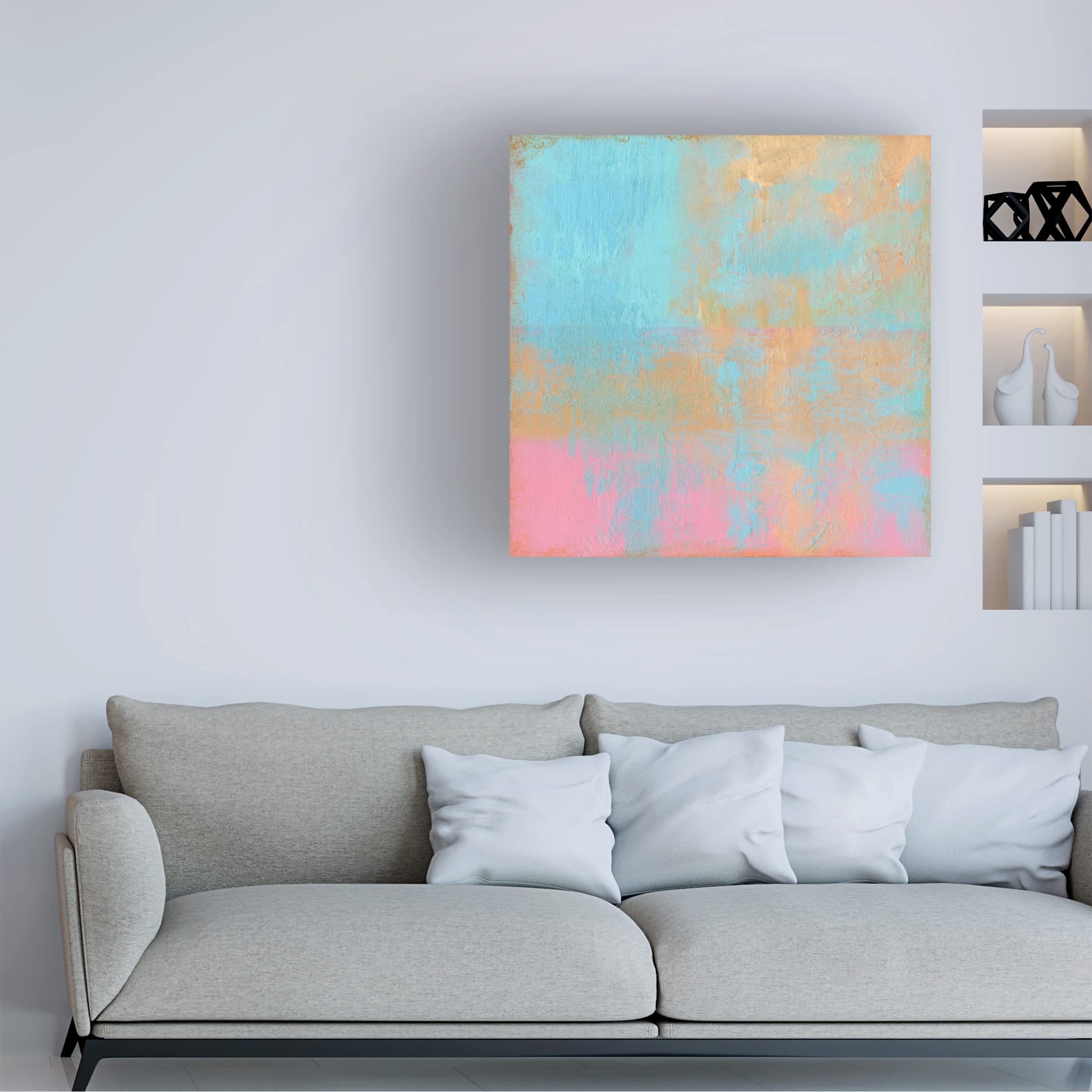 Carol Young 'Day Glow Pastel II' Canvas Wall Art Print - Vibrant Pastel Abstract Painting for Living Room, Bedroom & Office Decor