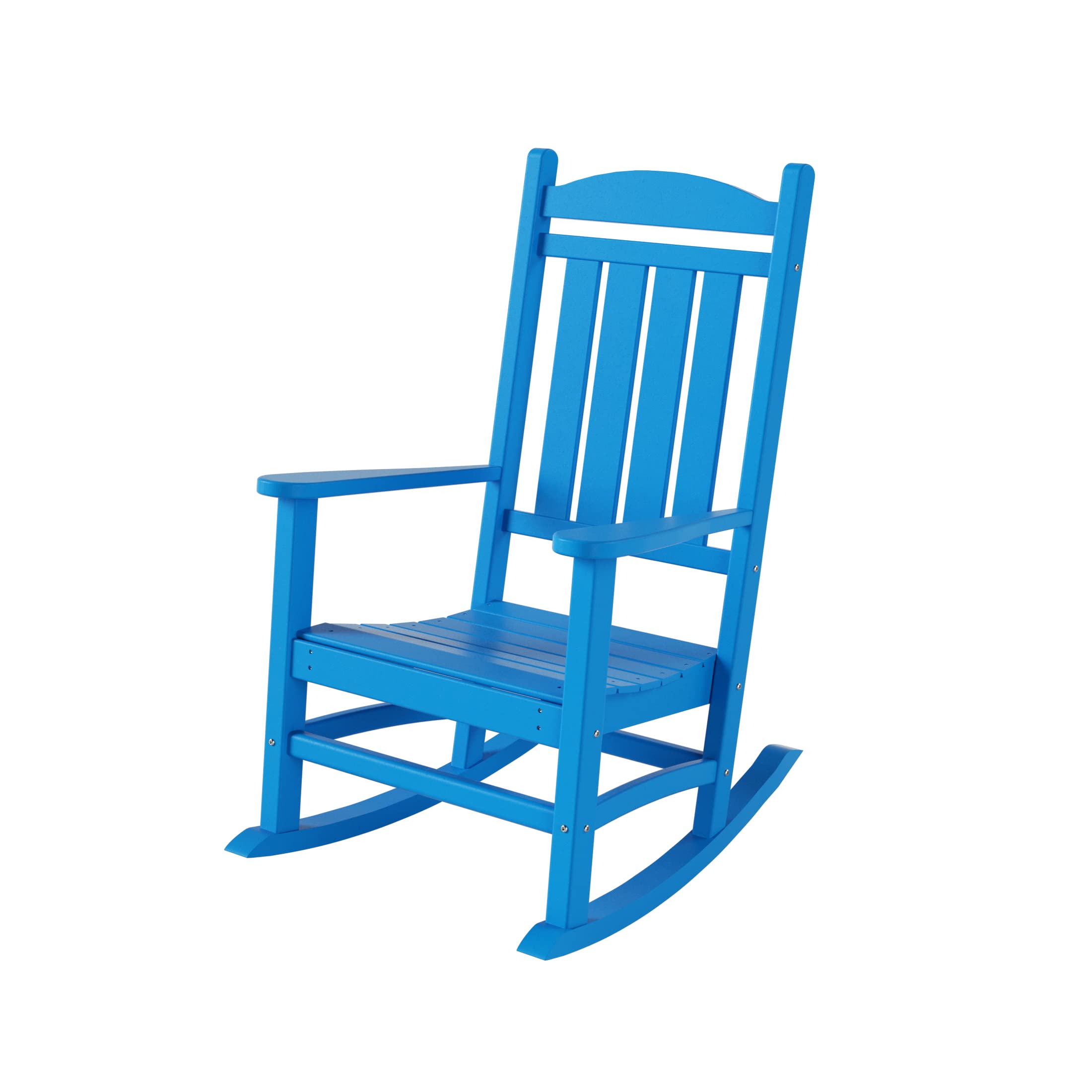 WO Home Furniture 4-Piece Patio Rocking Chair Set - Traditional Outdoor HDPE Rockers with UV Weather Resistance (Pacific Blue) - Perfect for Backyard, Garden, and Poolside Relaxation