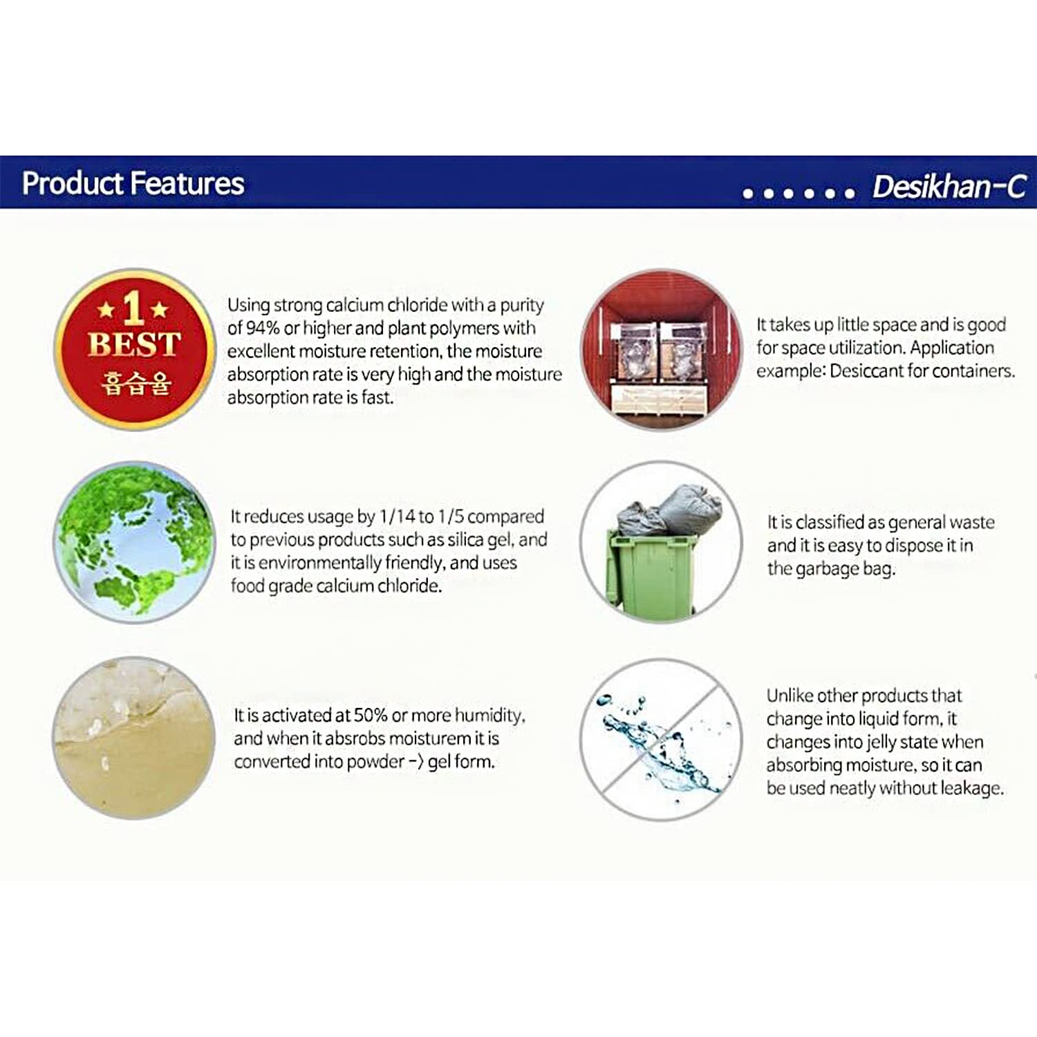 High-Performance Dehumidifier Desiccant for Shipping Containers - 5-Pack with 450% Moisture Absorption | Ideal for Cargo Storage, Boat Cabins & RV Moisture Control