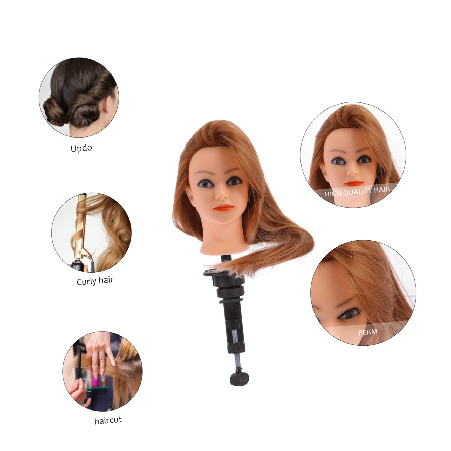 Professional Mikinona Cosmetology Mannequin Head with Real Human Hair - High Temperature Wire Wig for Hairstyling, Barber Training & Salon Practice - Perfect for Hairdressing Students & Professionals
