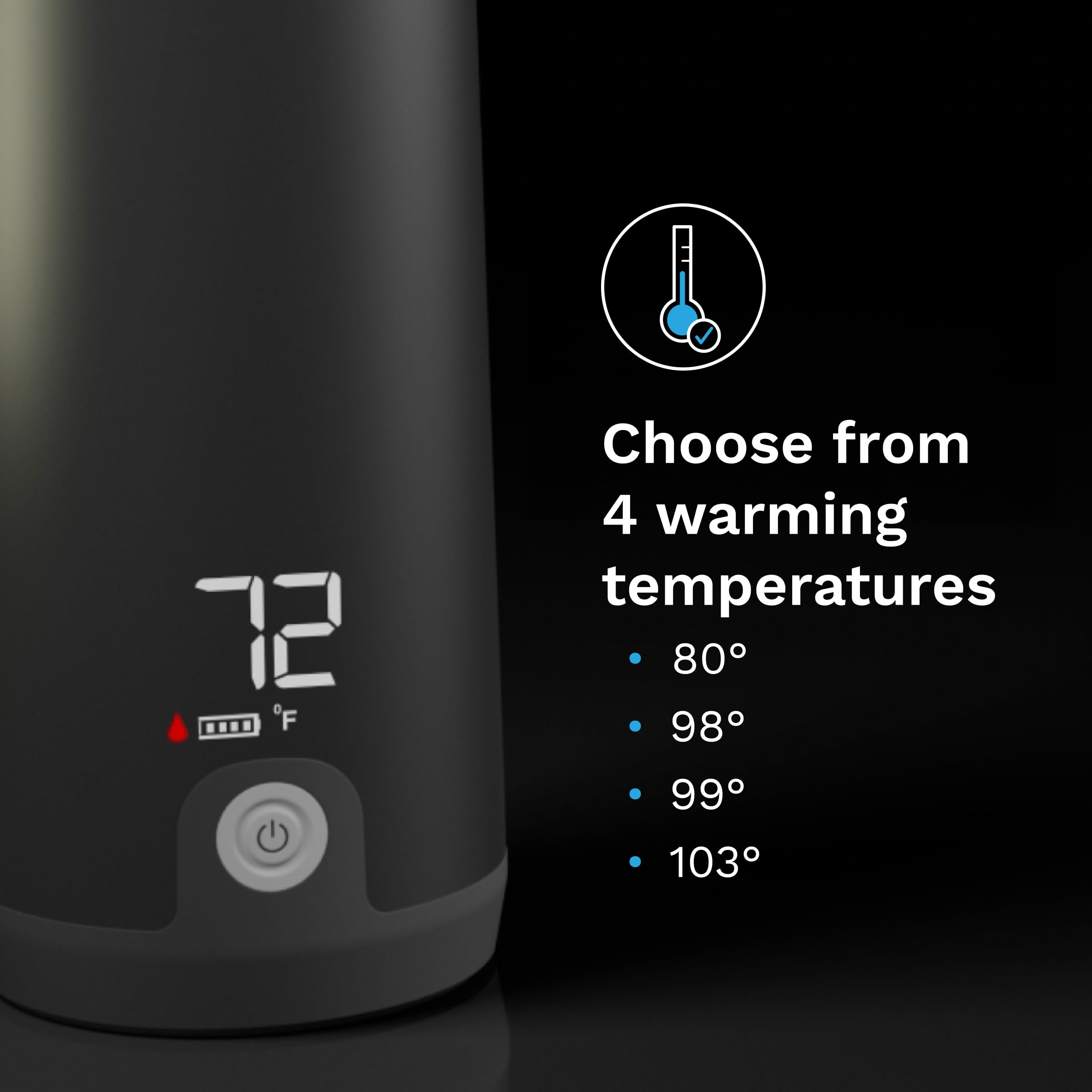 Baby Brezza Superfast Portable Baby Bottle Warmer - 50% Faster Heating for Breastmilk & Formula - Safe Even Warming Up to 9oz - No Adapters Needed - Compact Travel Design (Black) - Perfect for On-the-Go Parents, Daycare, and Traveling with Baby