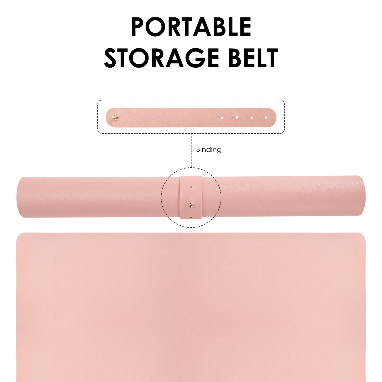 Premium Pink Nail Art Table Mat - Large Waterproof Heat Resistant PU Leather Desk Pad (31.4