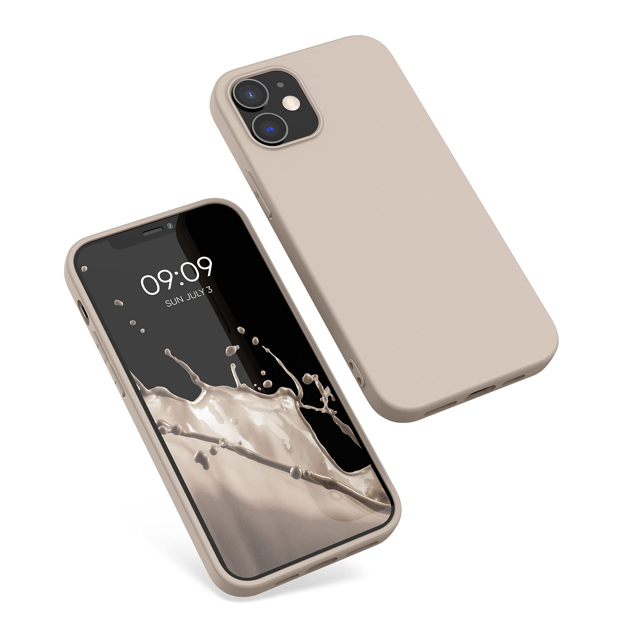kwmobile Soft Slim Protective TPU Silicone Case for Apple iPhone 12 / iPhone 12 Pro - Beige Matte - Shockproof & Scratch Resistant Cover for Everyday Use, Work & Travel