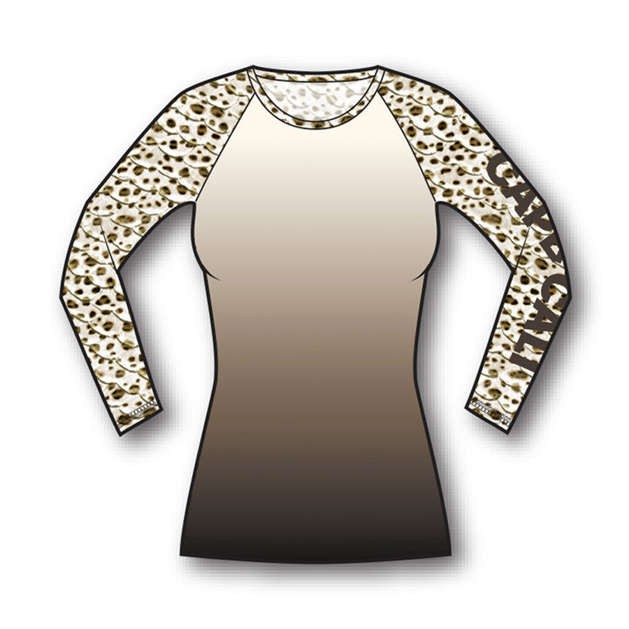 Premium Leopard Shark Print Rash Guard with Logo - UV Protection Swim Shirt for Men & Women - Perfect for Surfing, Swimming, and Beach Activities