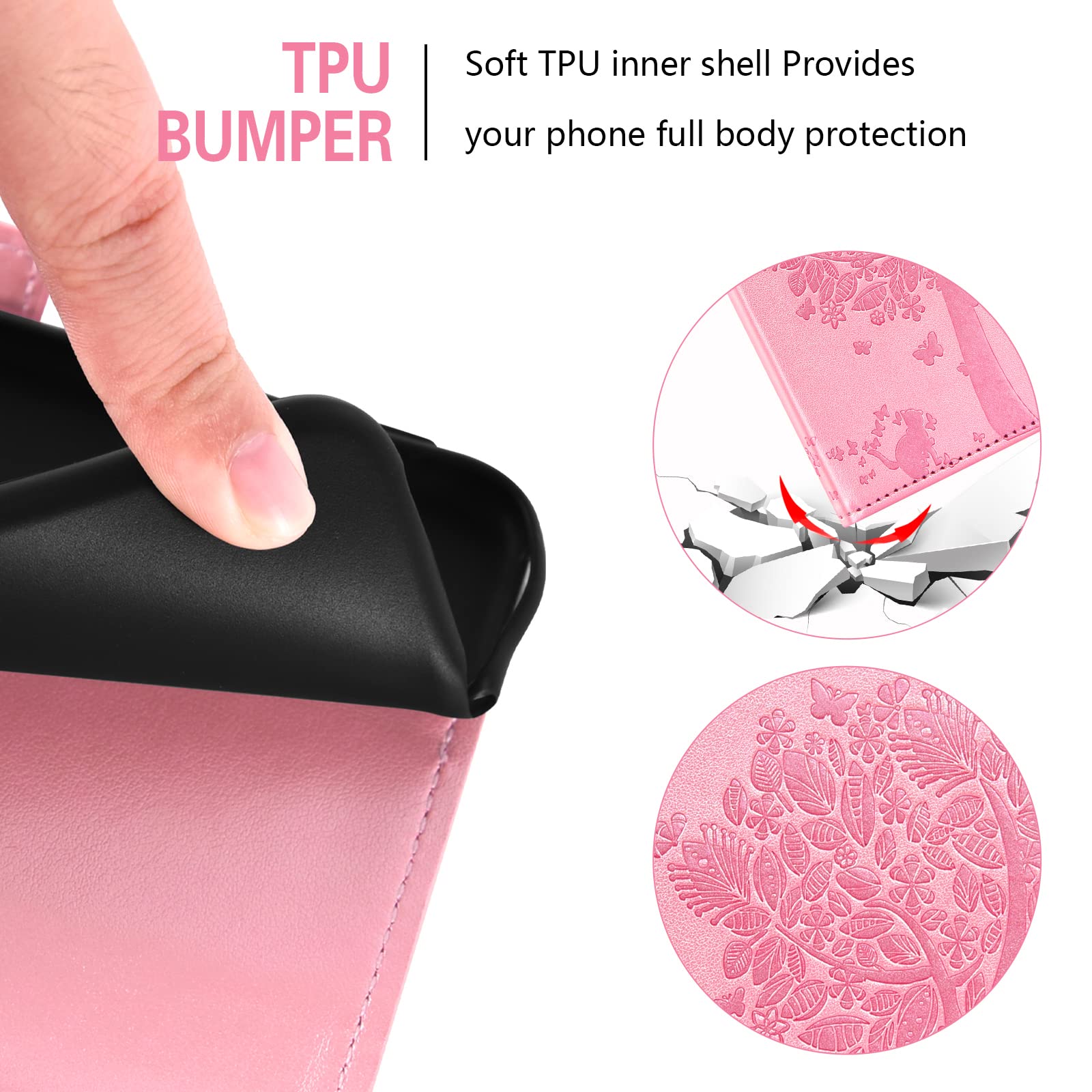 **Asuwish Wallet Case for LG Stylo 4 & Stylo 4 Plus - Flip Cover with Card Holder, Wrist Strap & Tempered Glass Screen Protector - Compatible with LG Stylo4, Sylo4, Style 04, Q Stylus Alpha (Rose Gold) - Perfect for Work, Travel & Everyday Use**