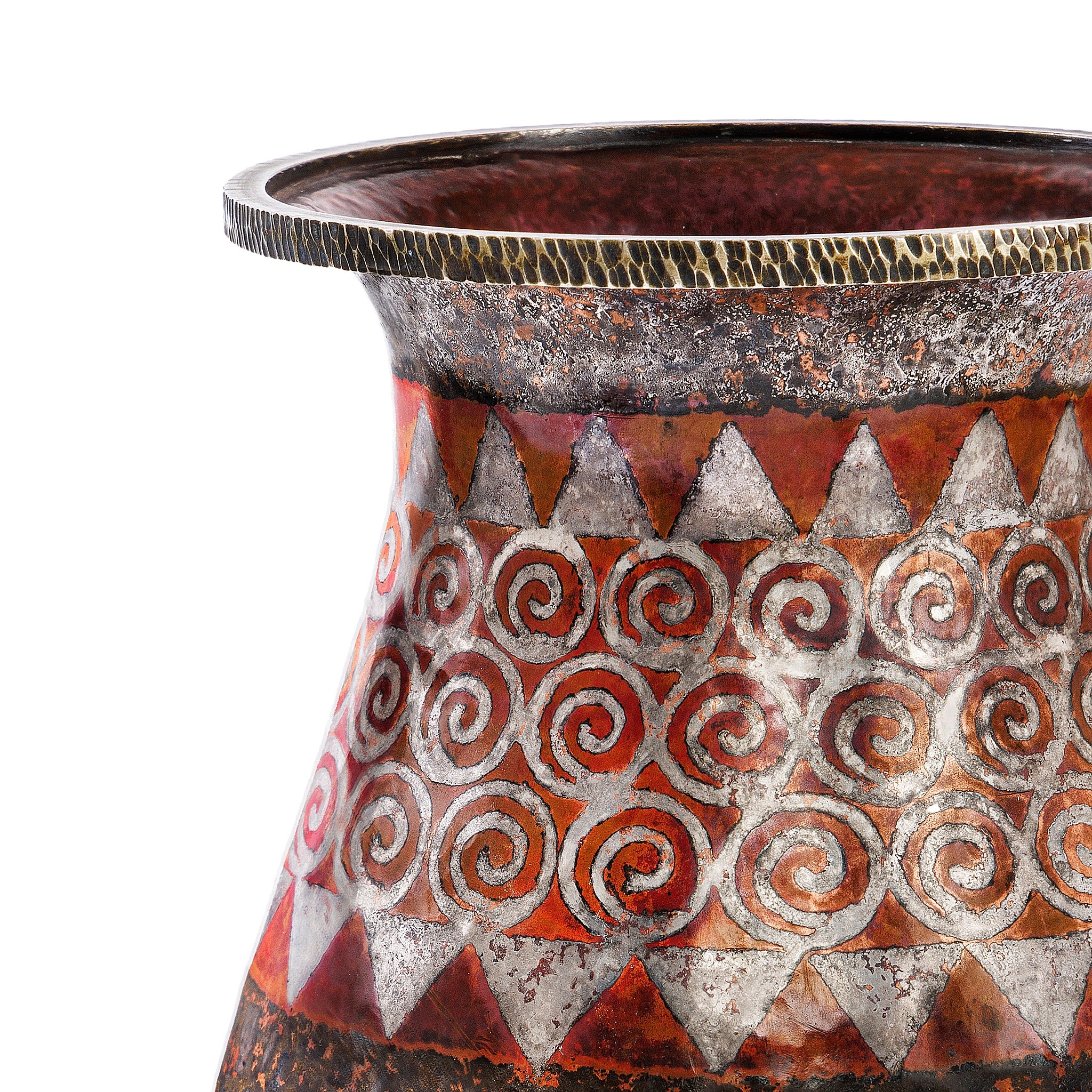 Claudius Linossier Dinanderie Vase - Handcrafted French Art Deco Copper Vase for Home Decor, Wedding Centerpiece & Luxury Gift