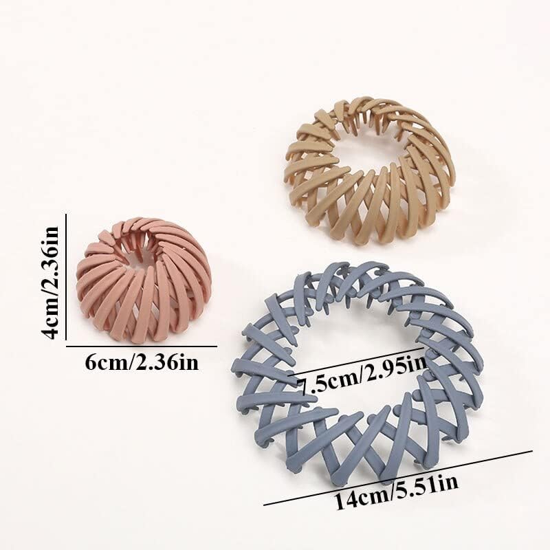 4PCS Korean Fashion Rhinestone Rose Hair Clips - Expandable Ponytail Holders & Bun Makers for Women (Multicolor) | Perfect for Weddings, Parties & Daily Styling