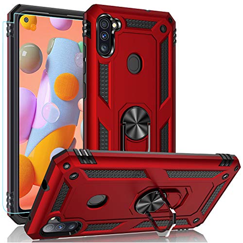 Red Military Grade Rotating Ring Kickstand Case