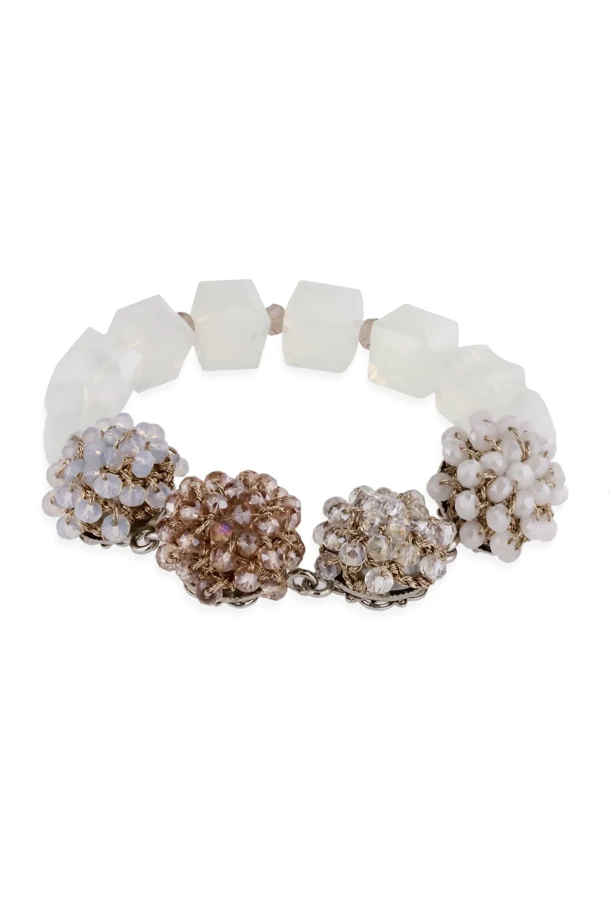 Clear Cluster Bracelet - Elegant Crystal Beaded Bracelet for Women | Perfect for Parties, Weddings & Everyday Wear